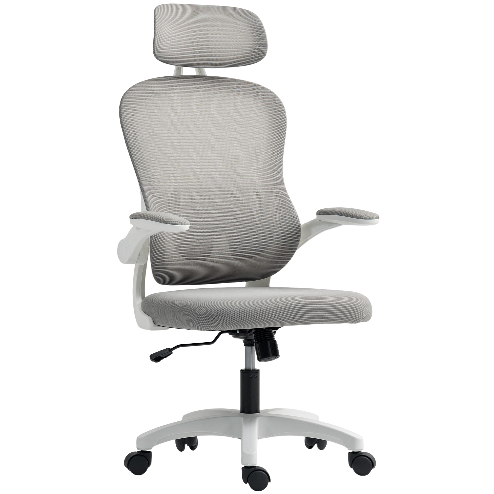 Ergonoomiline bürootool võrkkattega seljatoega, hall, 64 x 62 x 107-115 cm
