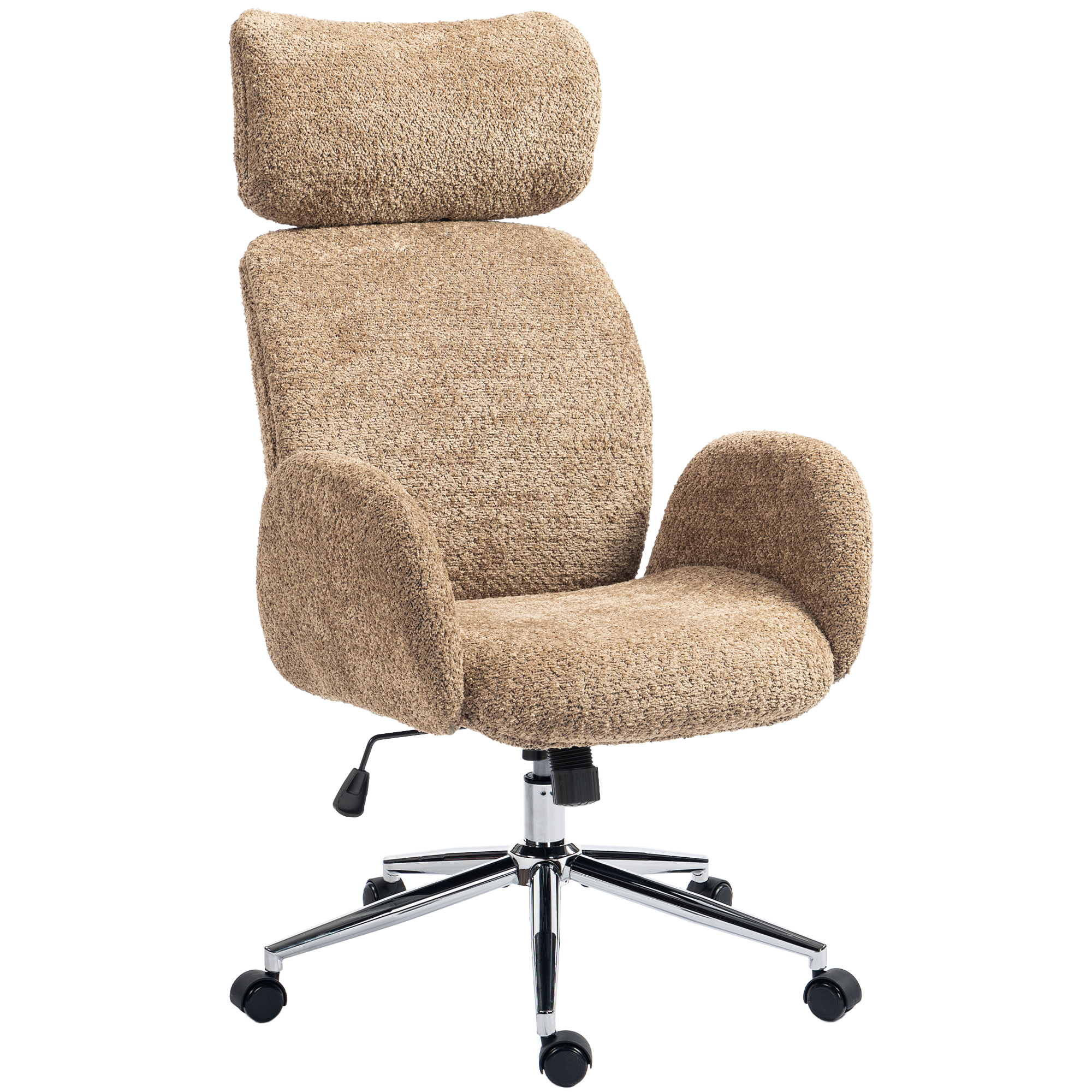 Bürootool reguleeritava peatugi, ergonoomiline, kiikfunktsiooniga, pruun, 115-123 cm