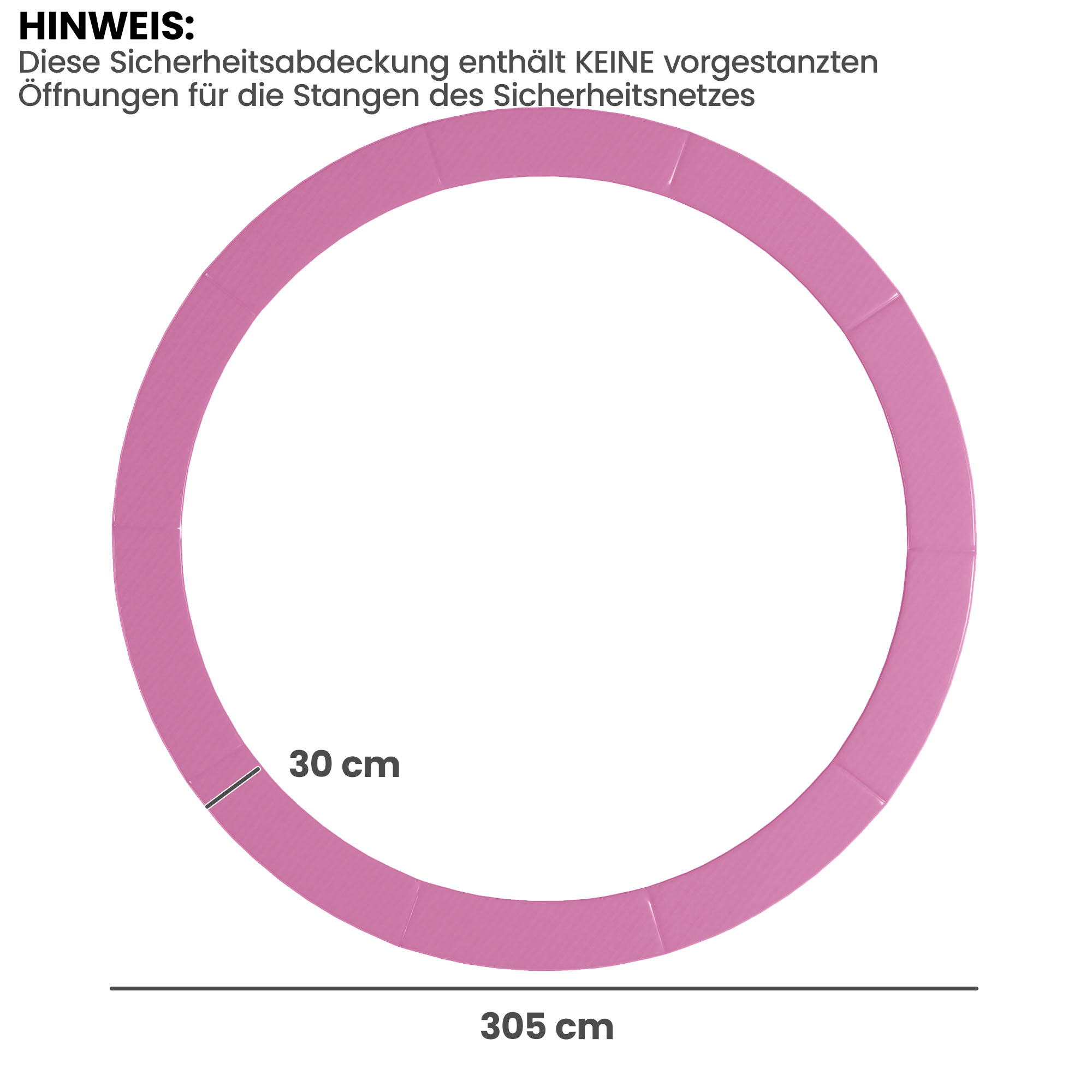 Trampoliini äärekatte, Ø305 x 30 cm, roosa