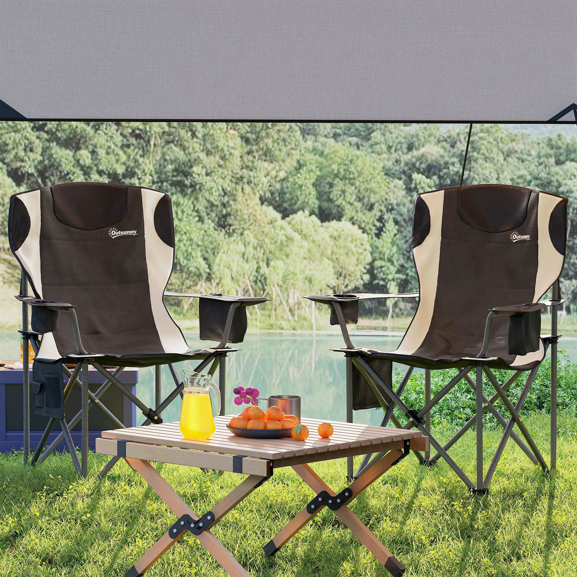 2 tk kokkupandav matkatoolide komplekt, must, 94 x 62 x 100 cm
