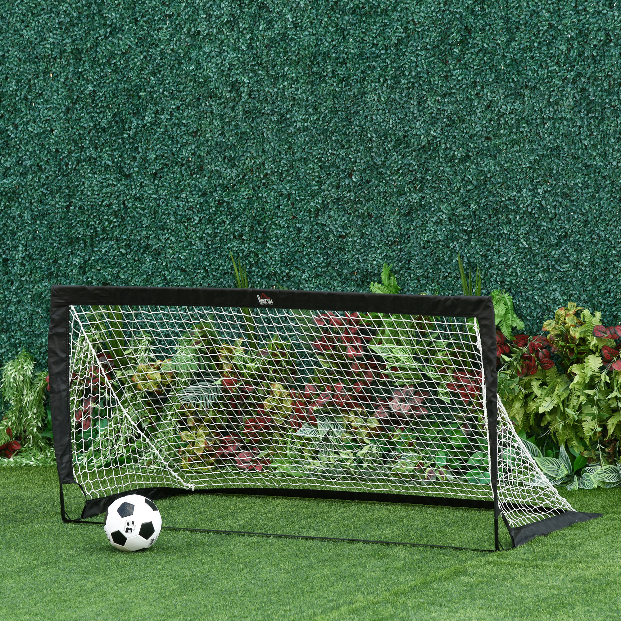 Kokkupandavate jalgpalliväravate 2 tk komplekt, 183 x 90 x 90 cm, must