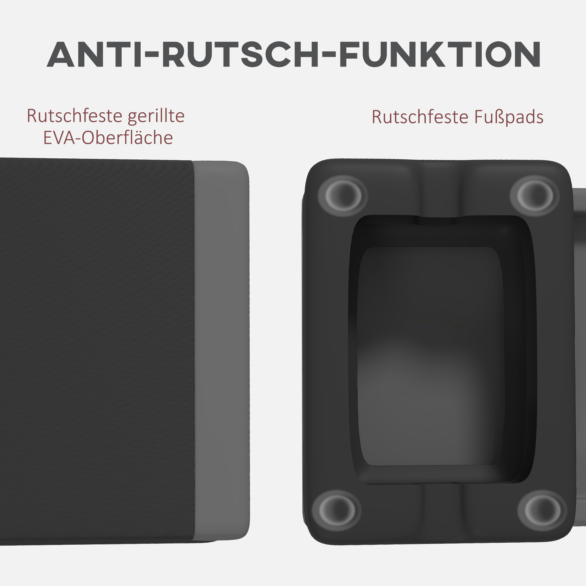 Reguleeritav aeroobikastepper, libisemiskindel, hall, 77 x 36 x 10,5/15,5/20,5 cm