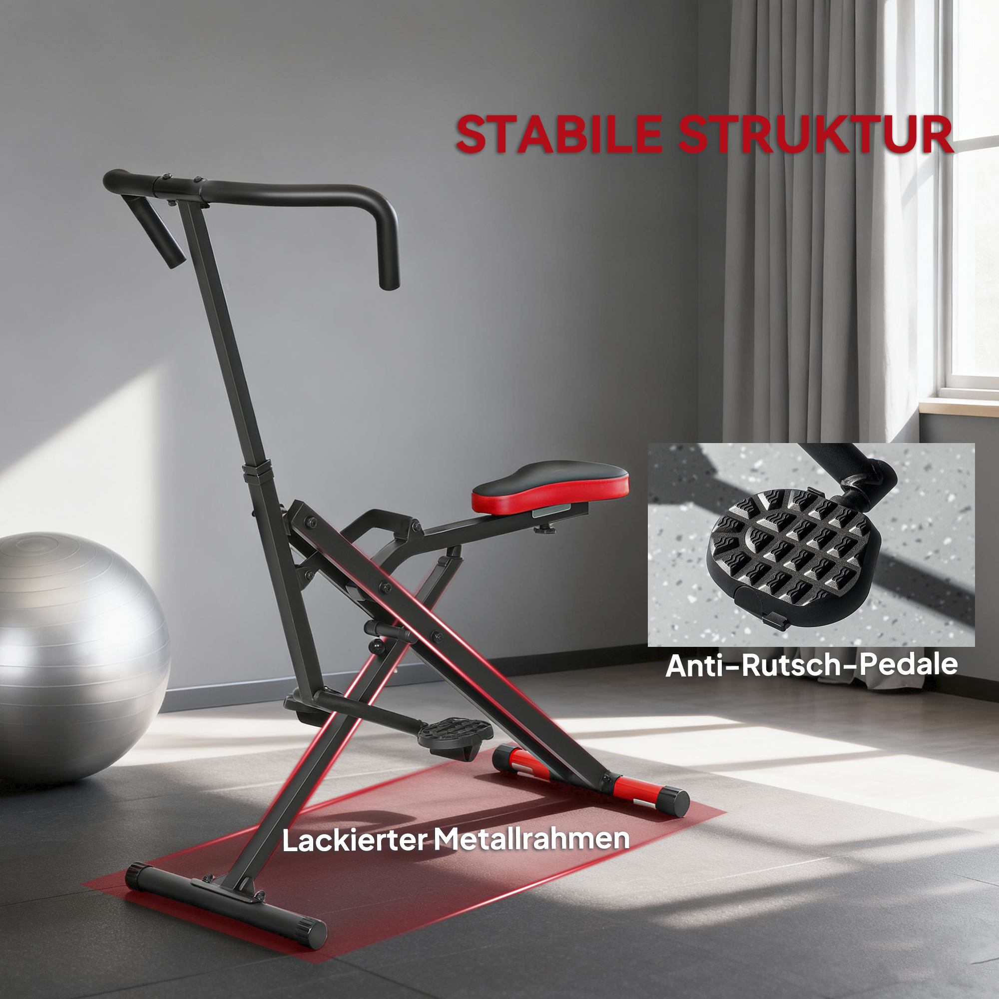 Total Crunch treeningmasin, reguleeritav, metall, punane