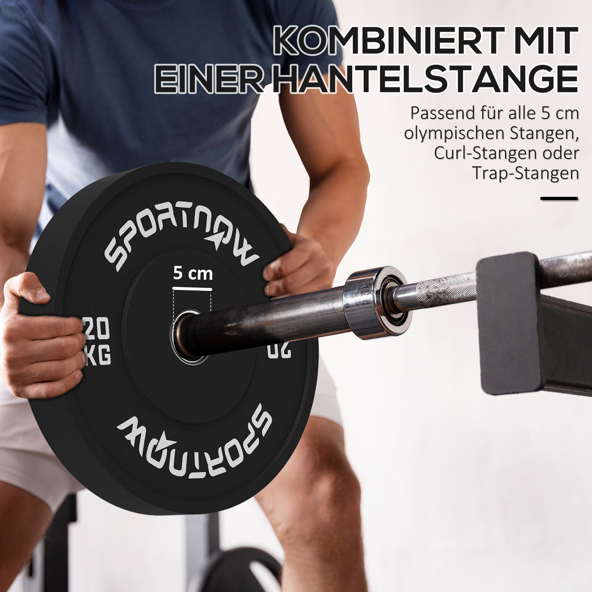 Hantelikettide komplekt, 2 x 20 kg, olümpiasstandard, kumm, must