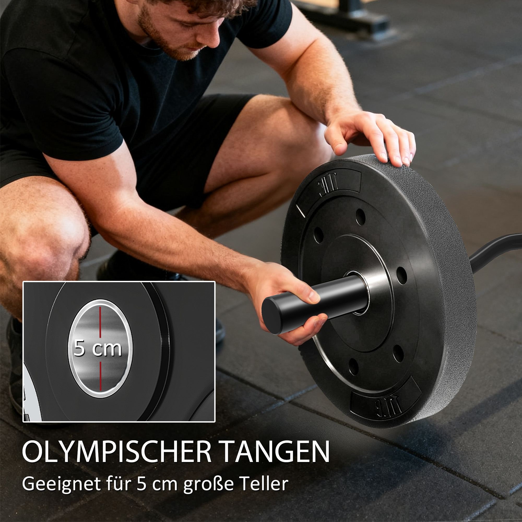 Olümpiline EZ-kõverdusvarras, teras, must, 120 cm, kuni 100 kg