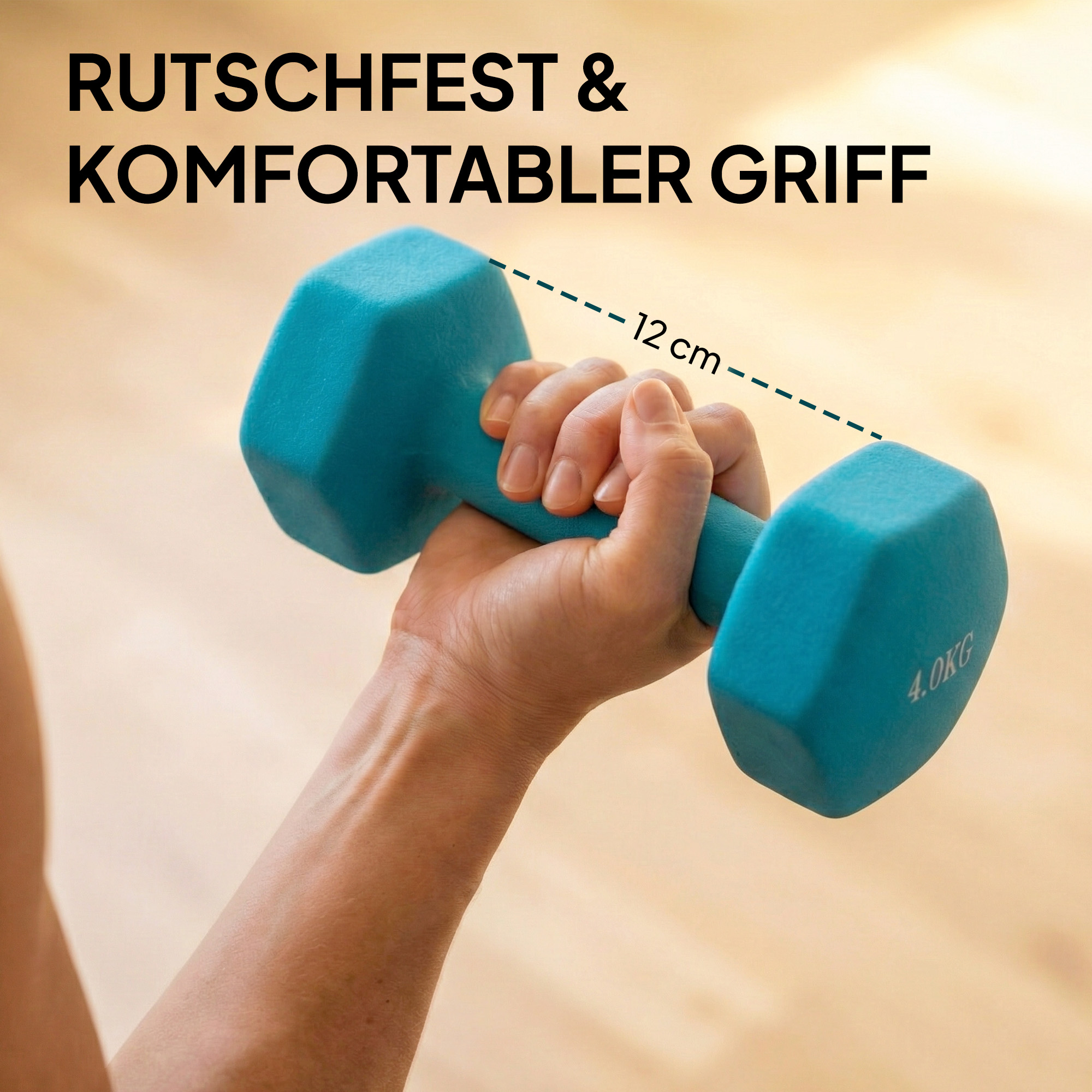 Hantlite komplekt alusega, 8 tk, 1–4 kg, roosa, hall, heleroheline, tumeroheline