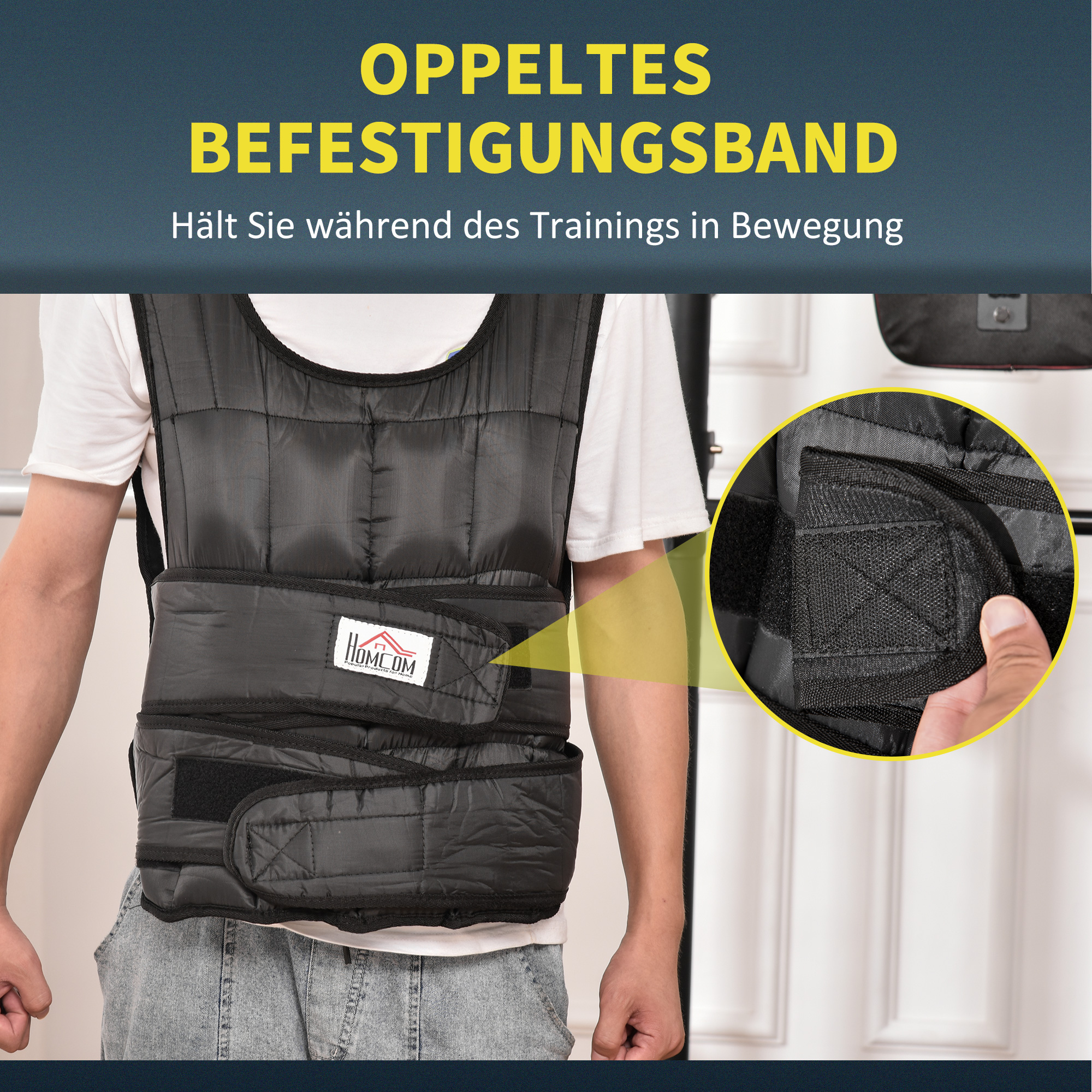 30 kg kaalutud treeningvest, reguleeritav, 35 raskuskotiga, must, 60 x 50 cm