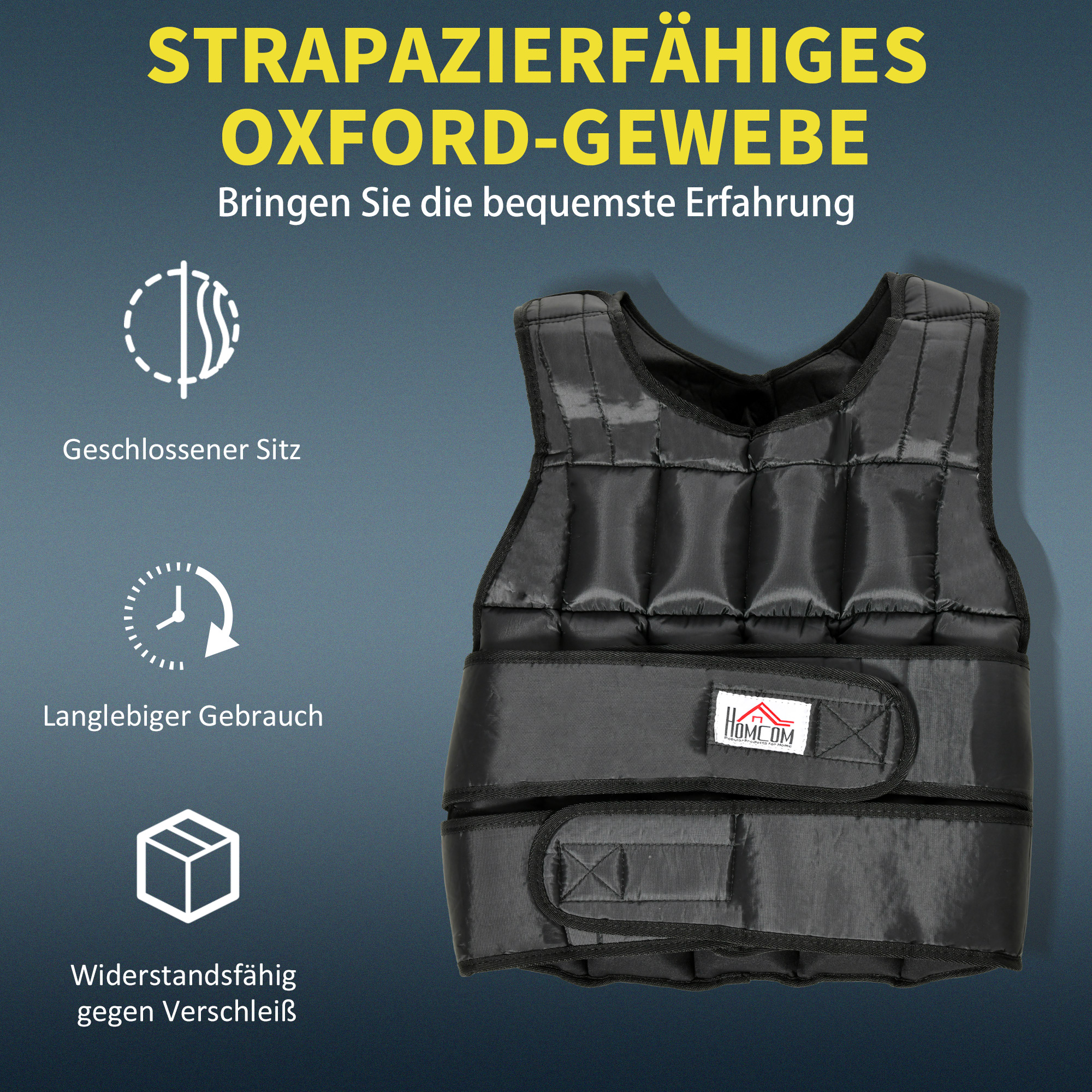 30 kg kaalutud treeningvest, reguleeritav, 35 raskuskotiga, must, 60 x 50 cm