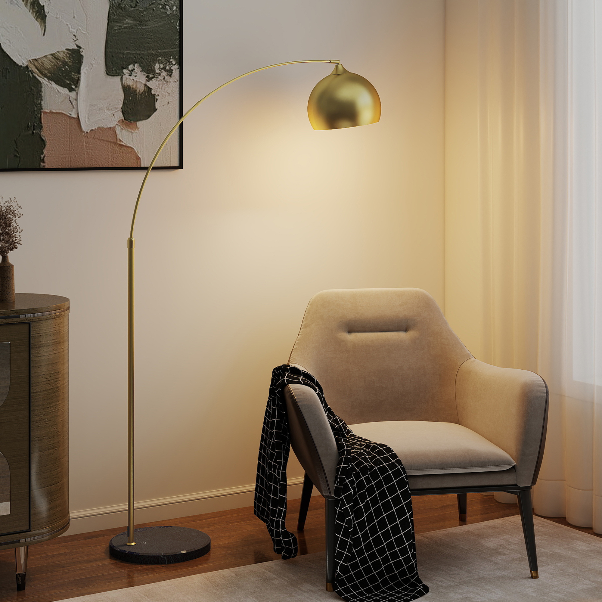 Kaarlamp, kuldne/must, 170-180 cm