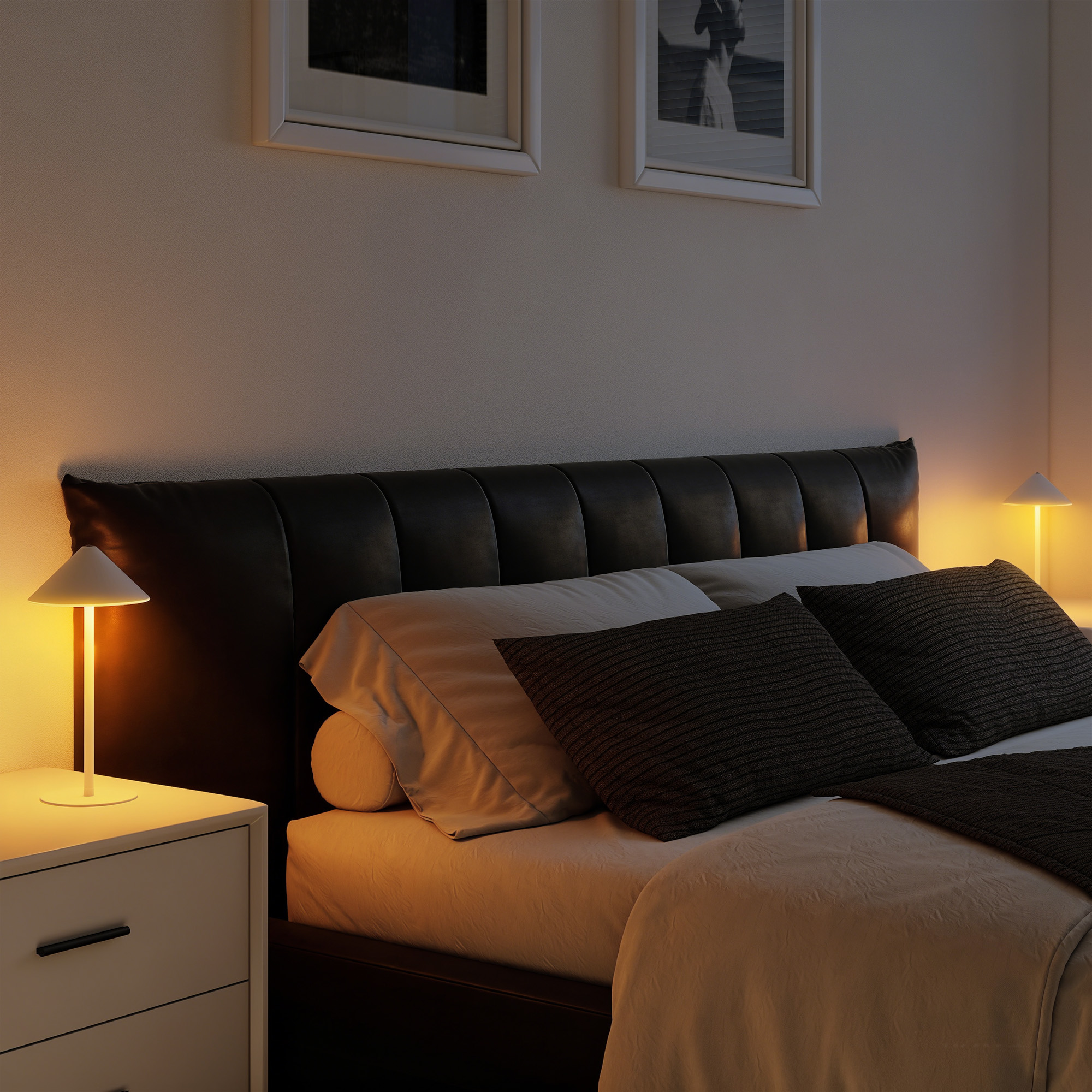 2 tk LED-laualamp USB-kaabliga, puutetundliku lülitiga, metallist, valge