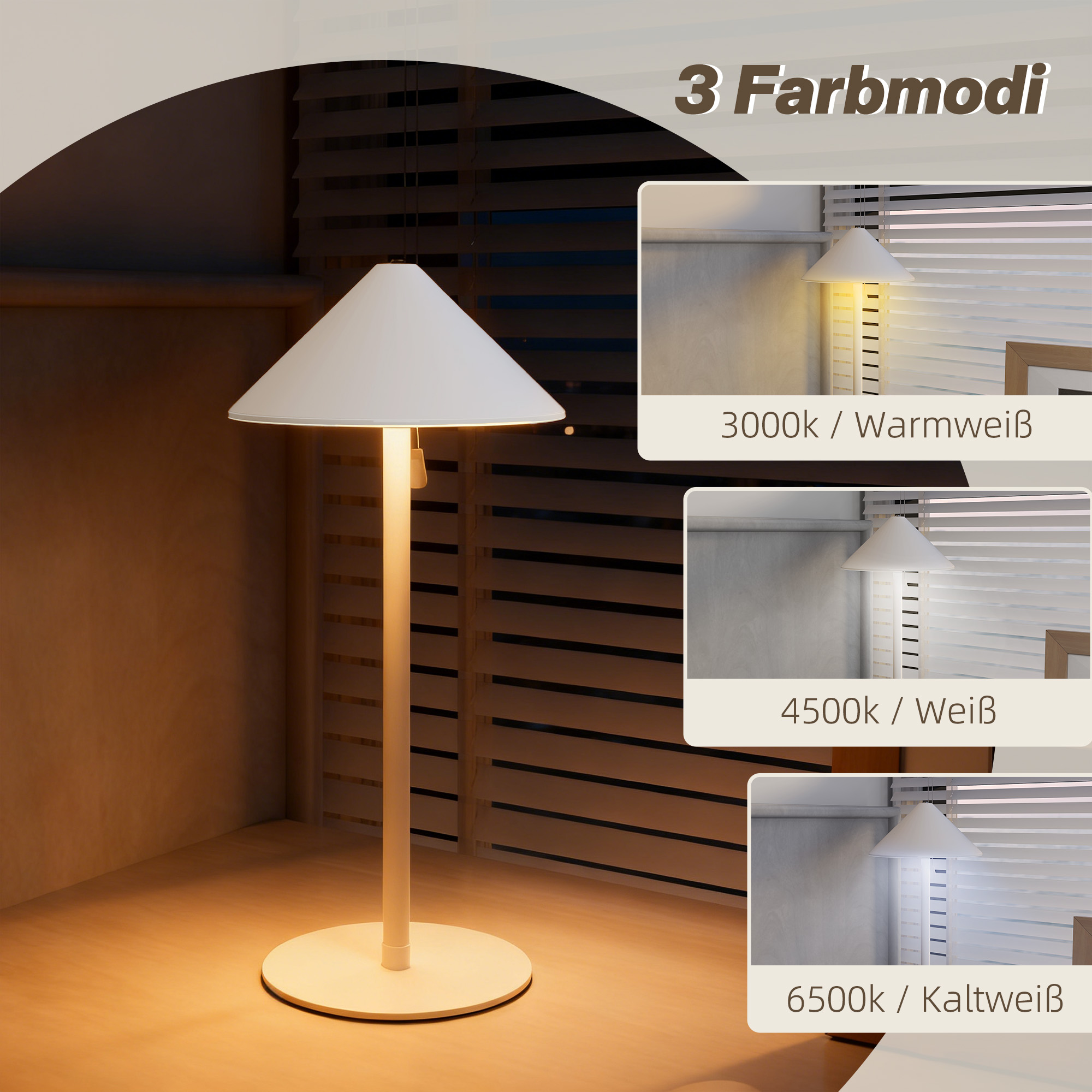 2 tk LED-laualamp USB-kaabliga, puutetundliku lülitiga, metallist, valge