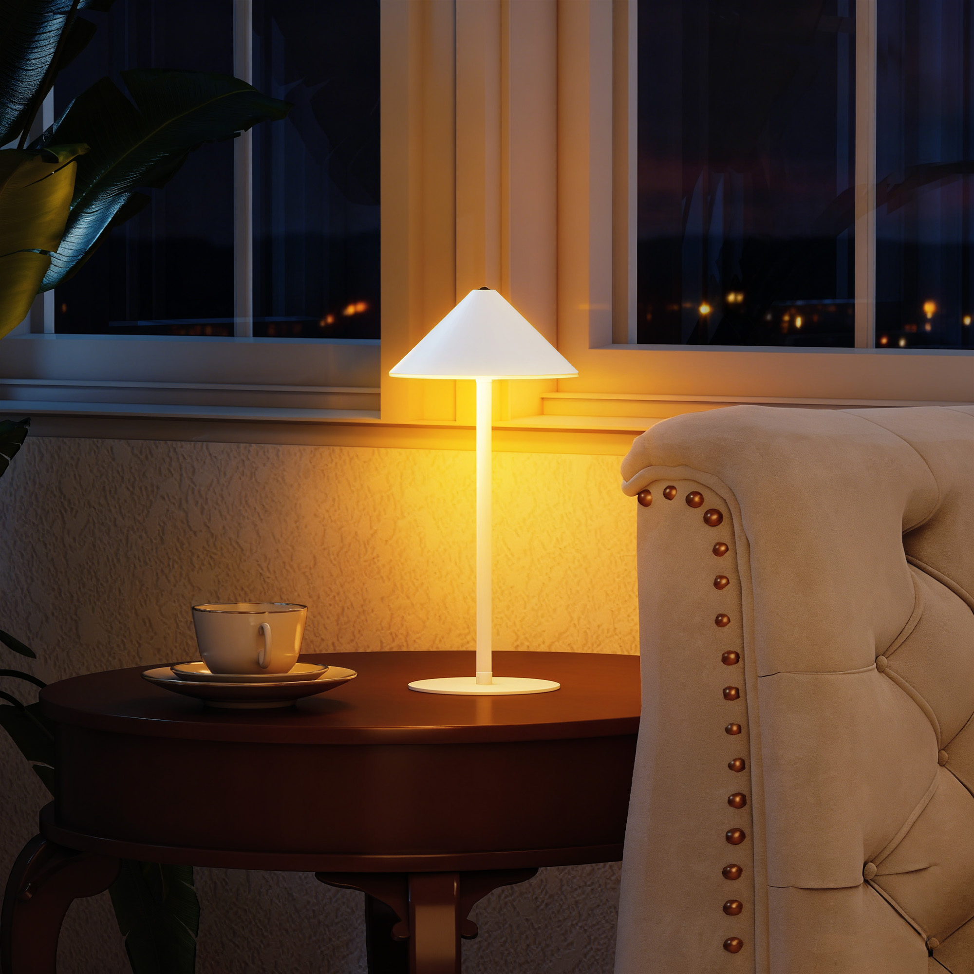 2 tk LED-laualamp USB-kaabliga, puutetundliku lülitiga, metallist, valge
