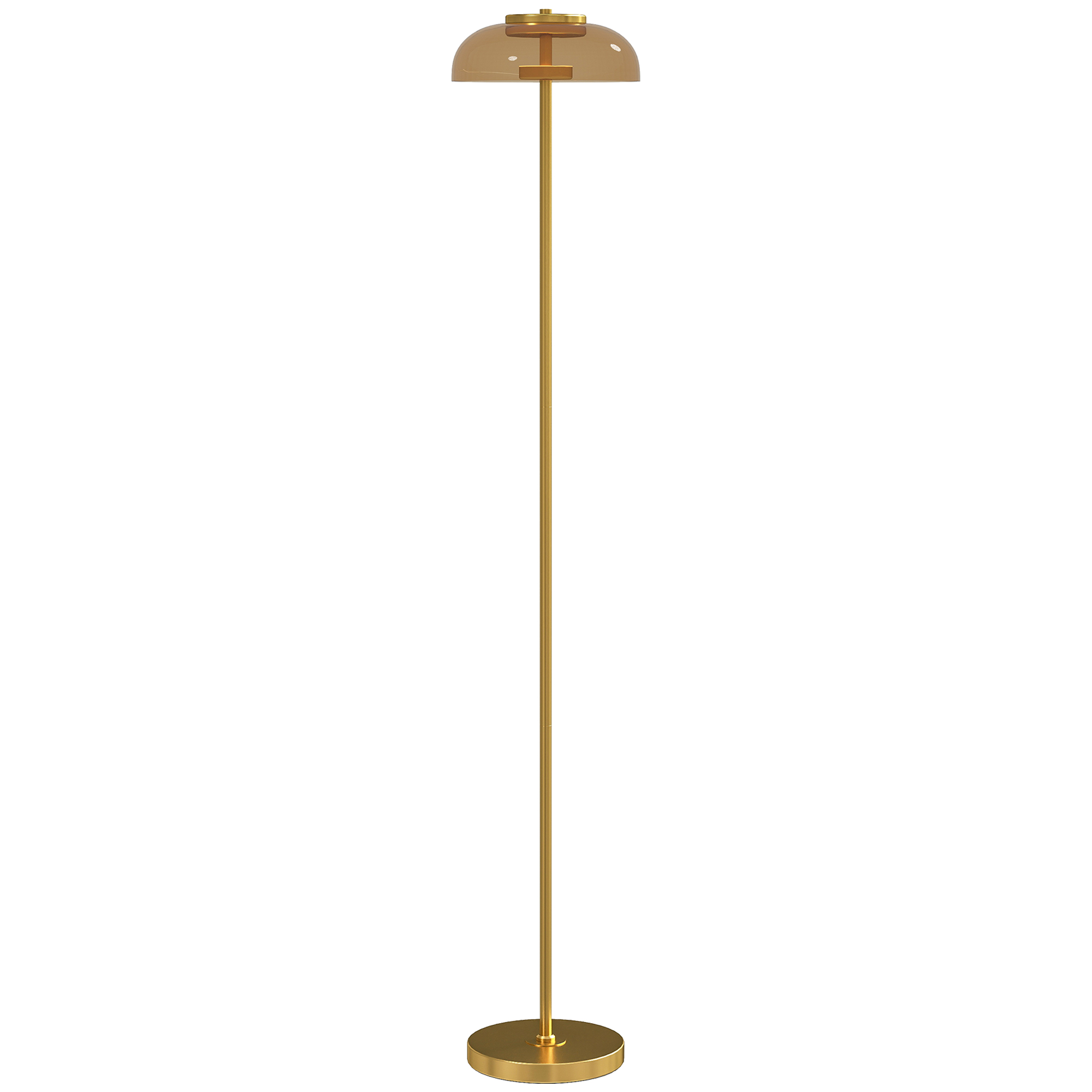 LED põrandalamp elutuppa, 3000 K soe valgus, jalglüliti, 25 x 25 x 134 cm, messing