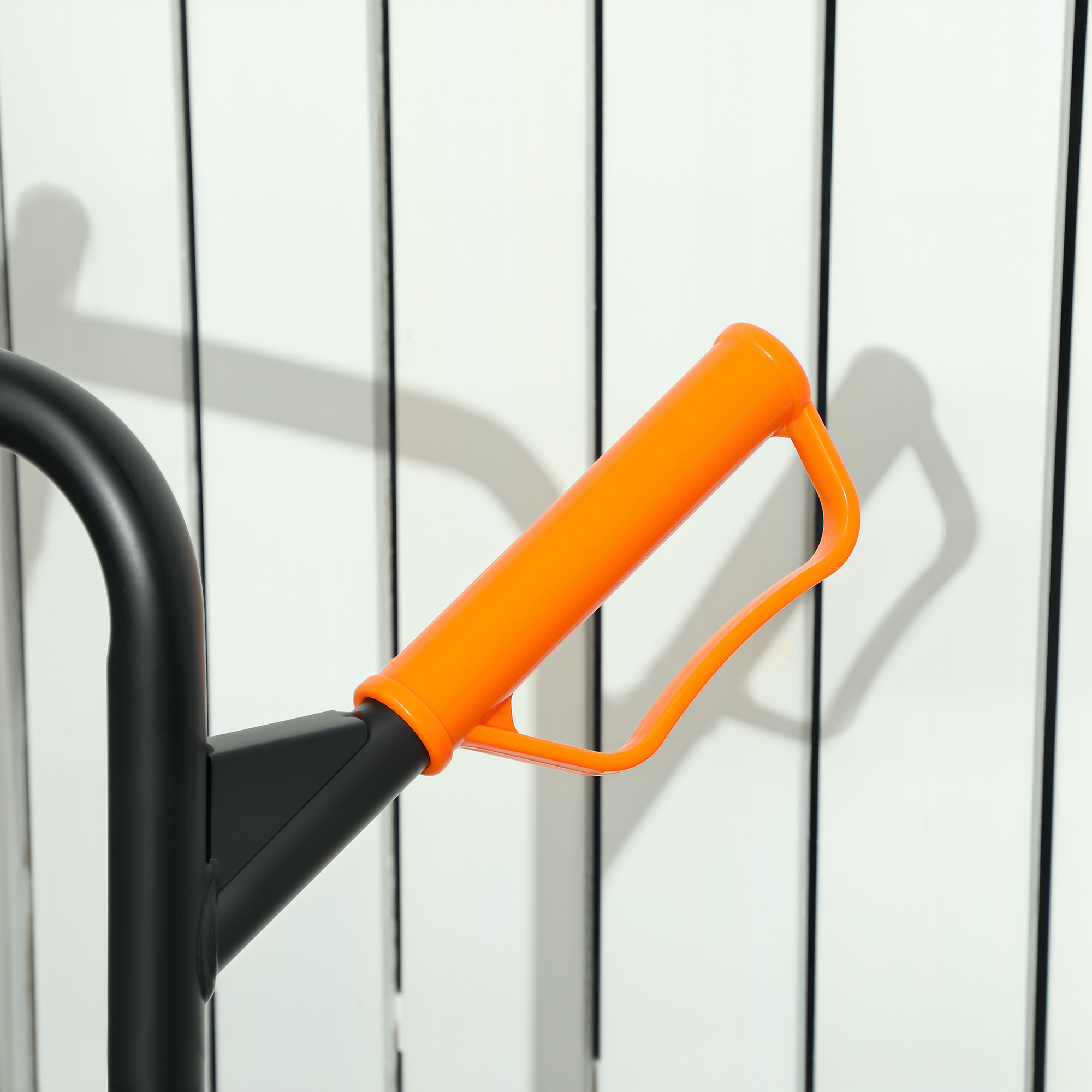 Kokkupandav treppide ronija käru terasraamiga, must/oranž, kuni 120 kg