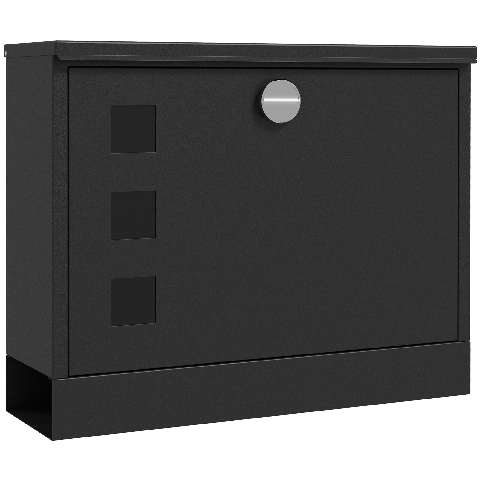 Metallist postkast, lukustatav, must, 36,5 x 11,5 x 29 cm