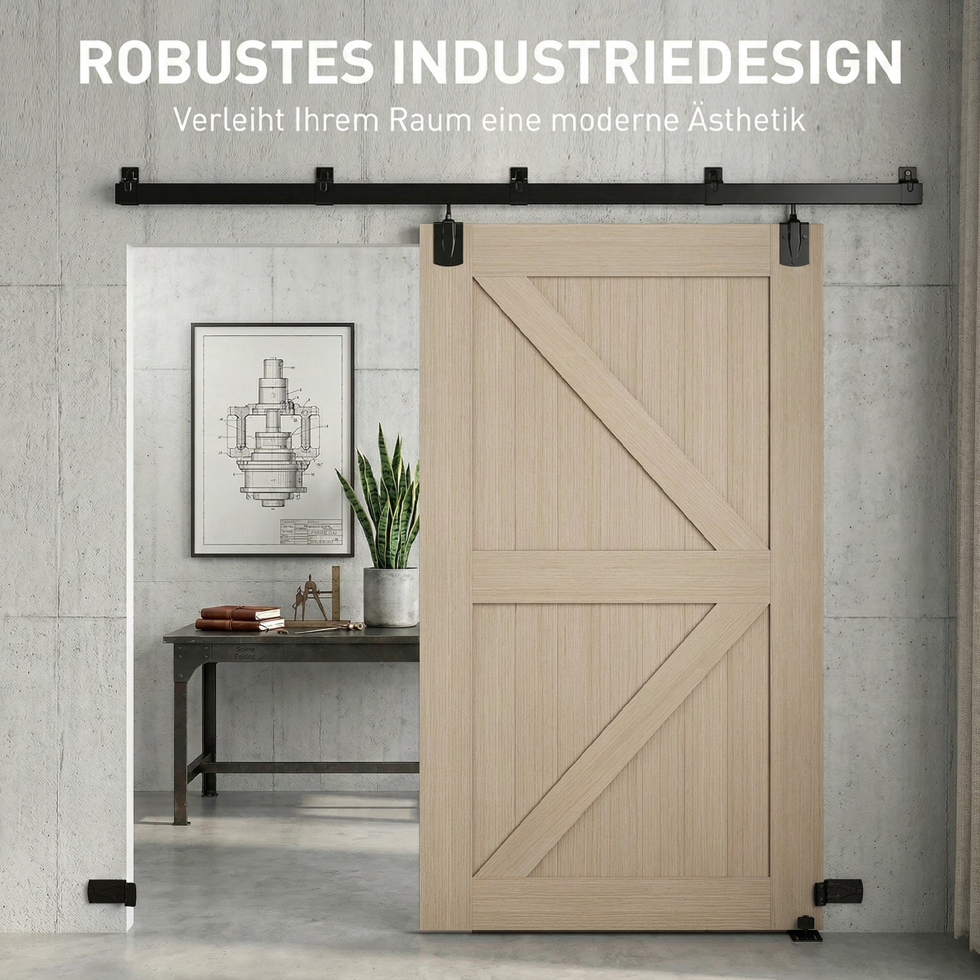Libisevate uste furnituuri komplekt, 244 cm, must
