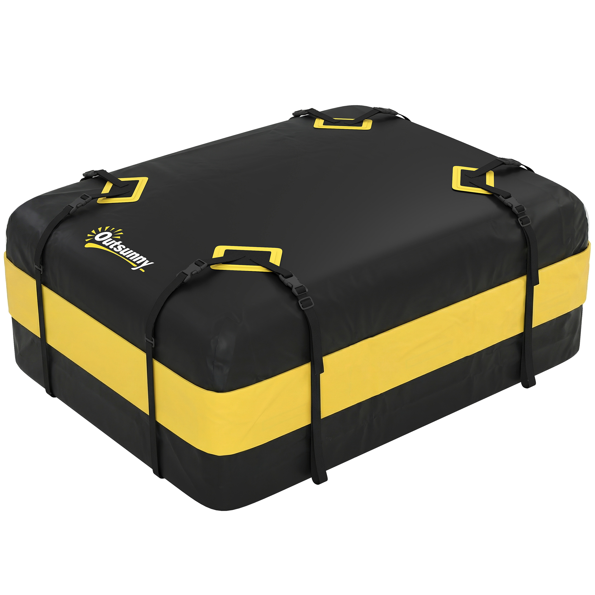 Autokatusel pagasikott, 424,5 l, must / kollane, 112 x 86 x 43 cm