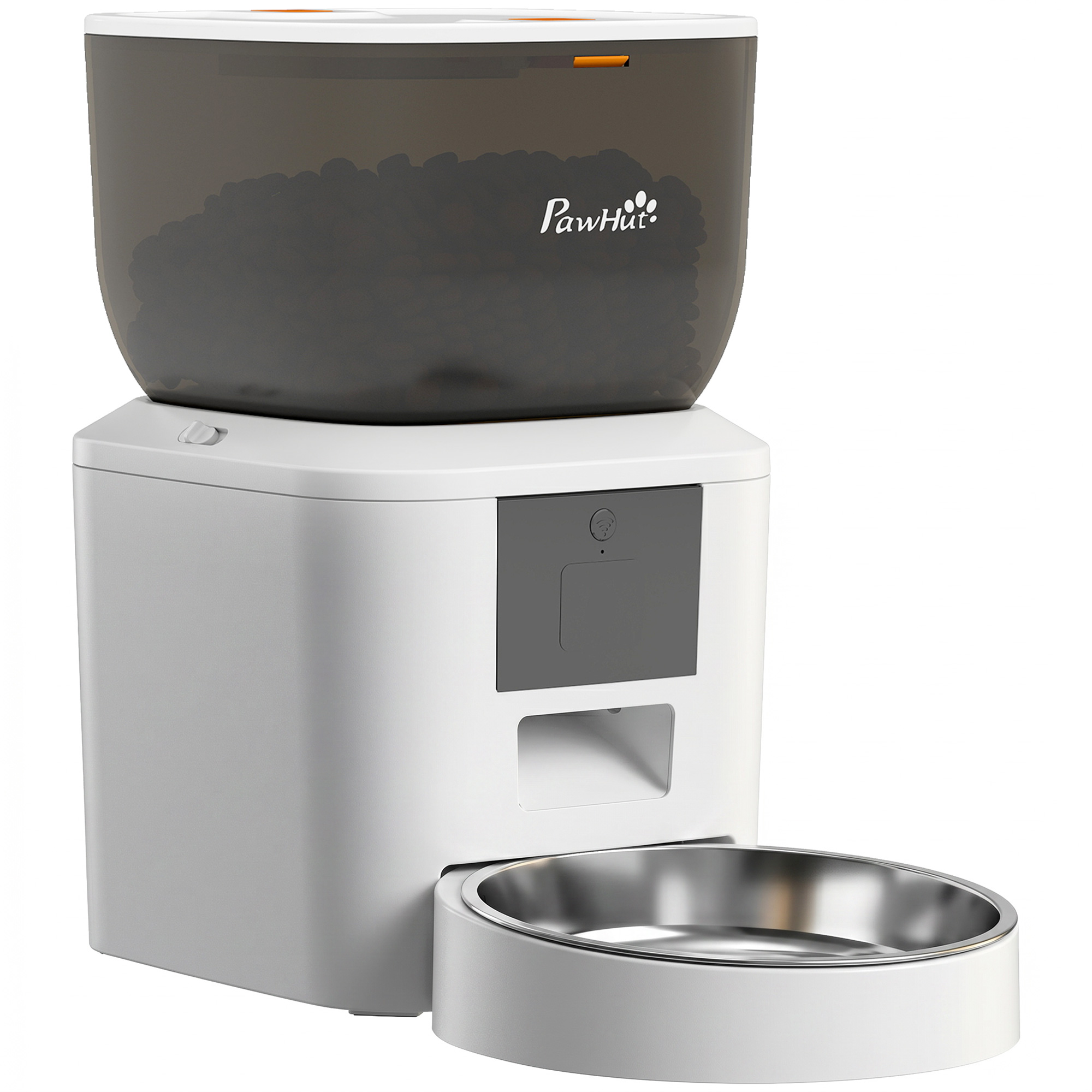 Automaatne lemmikloomade söötja, 2,4 GHz Wi‑Fi, 4 l, valge / läbipaistev must, 35 x 18,5 x 30,5 cm