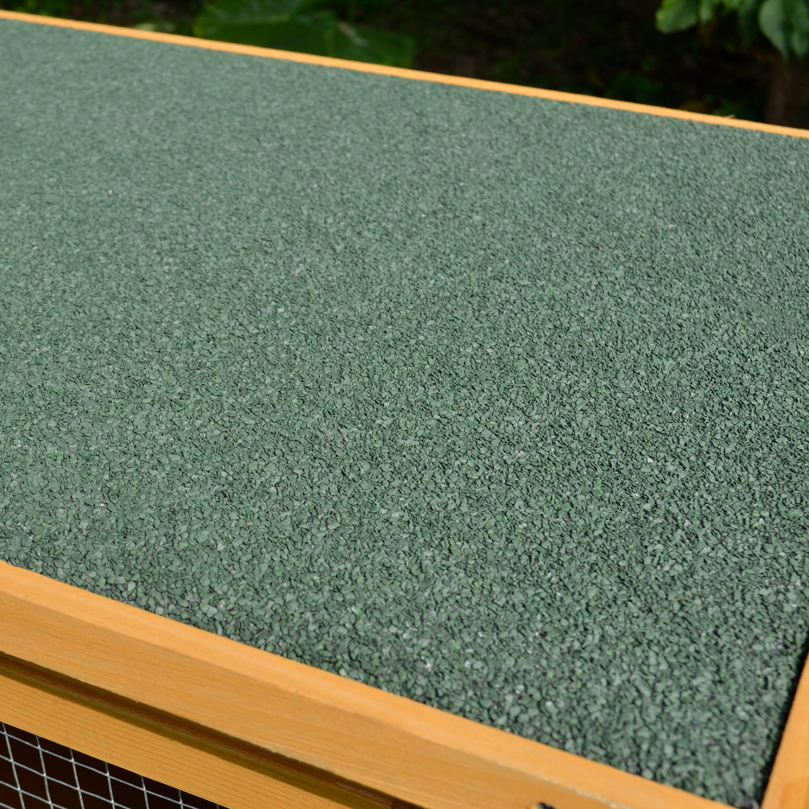 Küülikupuur puidust, avatava katusega, 2 uksega, väljatõmmatava alusega, 115 x 44,3 x 65 cm, helekollane