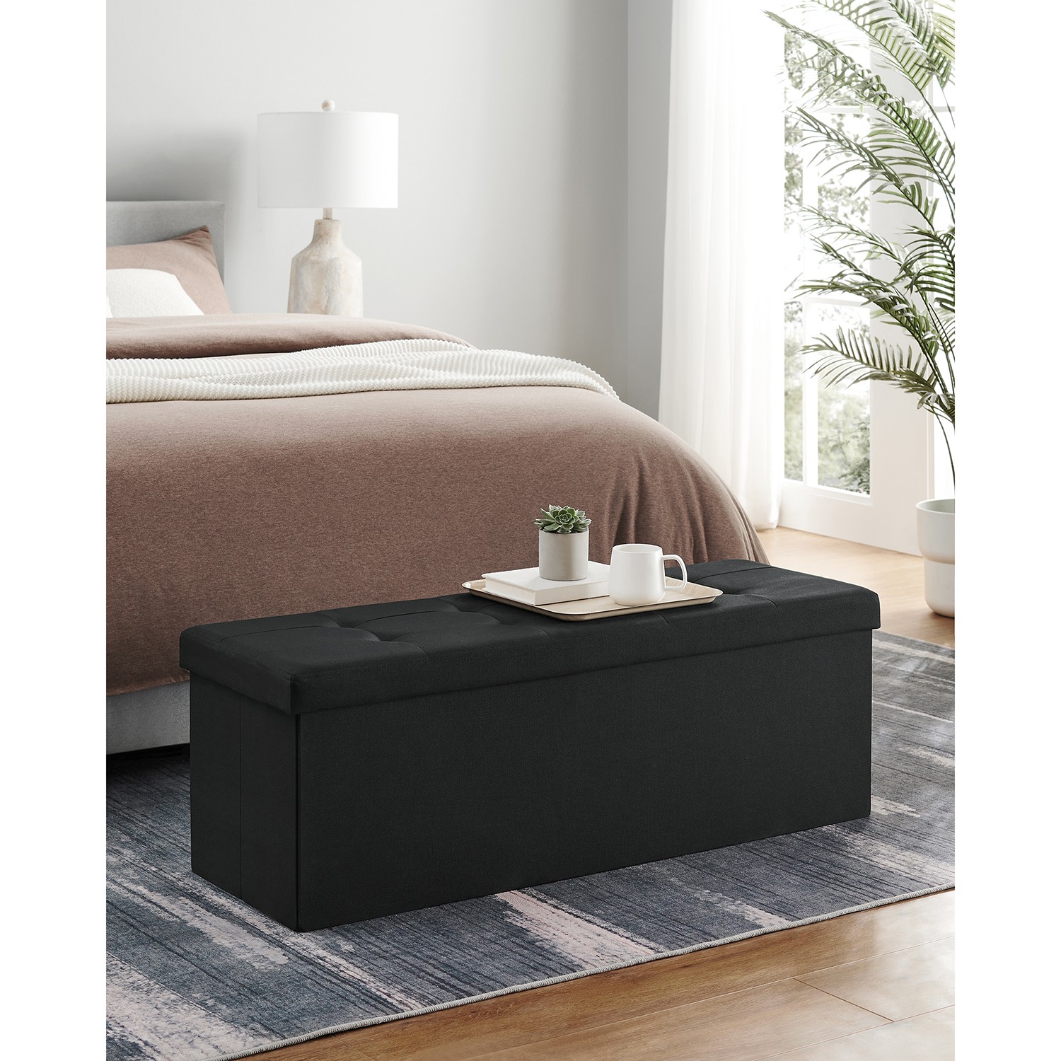 Panipaigaga pink, must, linase imitatsiooniga, MDF, 110 x 38 x 38 cm