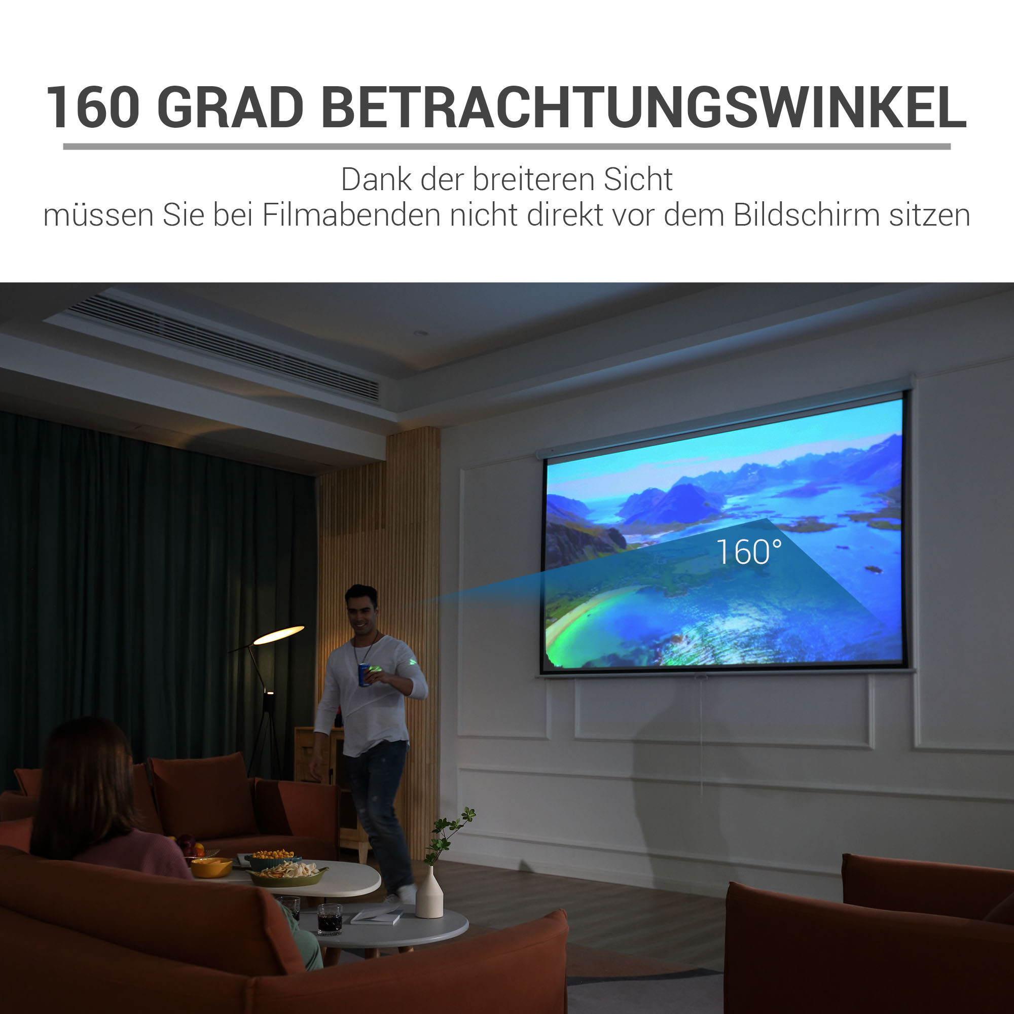 Projektoriekraan 244 x 183 cm, 120 tolli, 4:3 / 16:9, valge