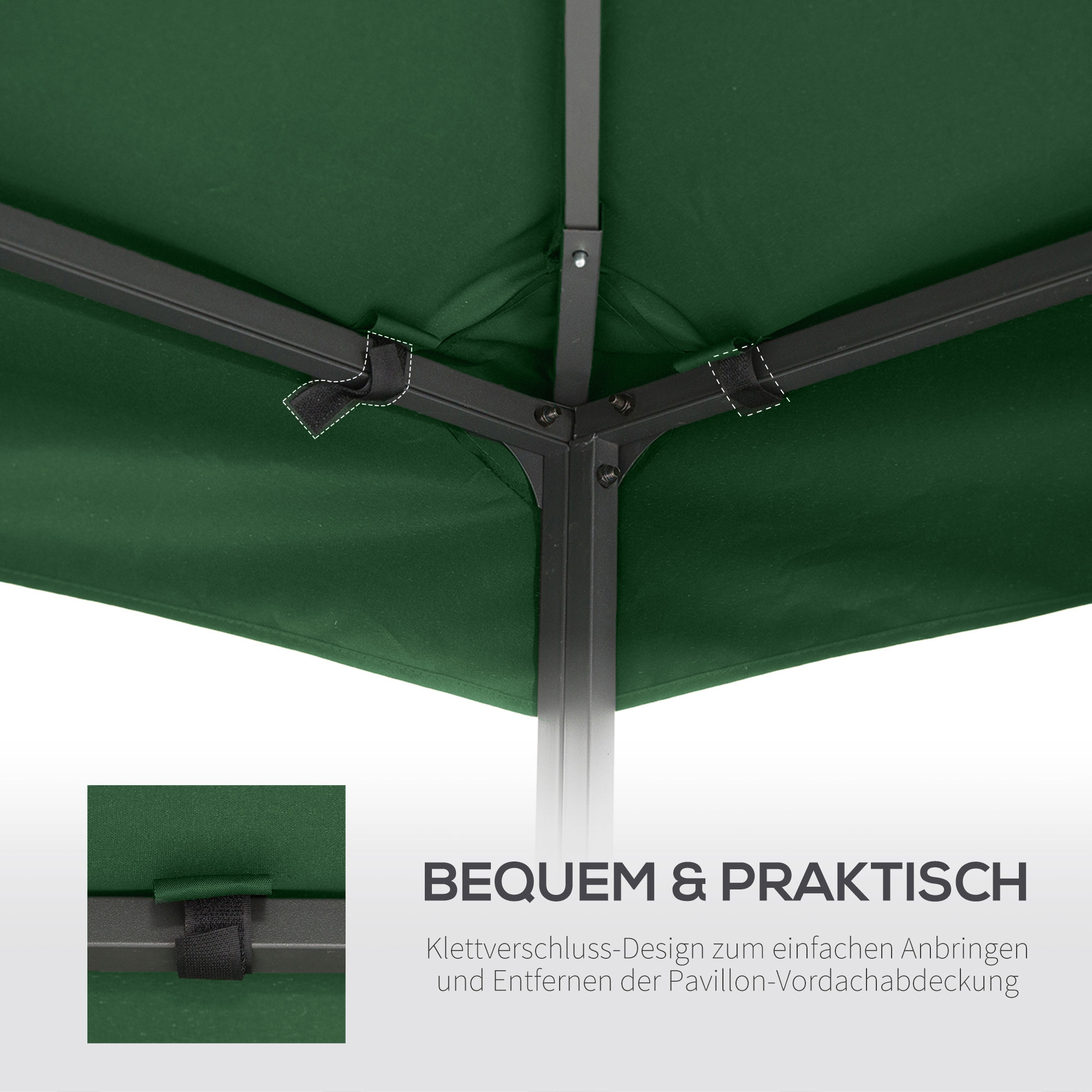 Varikatuse asenduskatus 3 x 3 m, tumeroheline, polüester