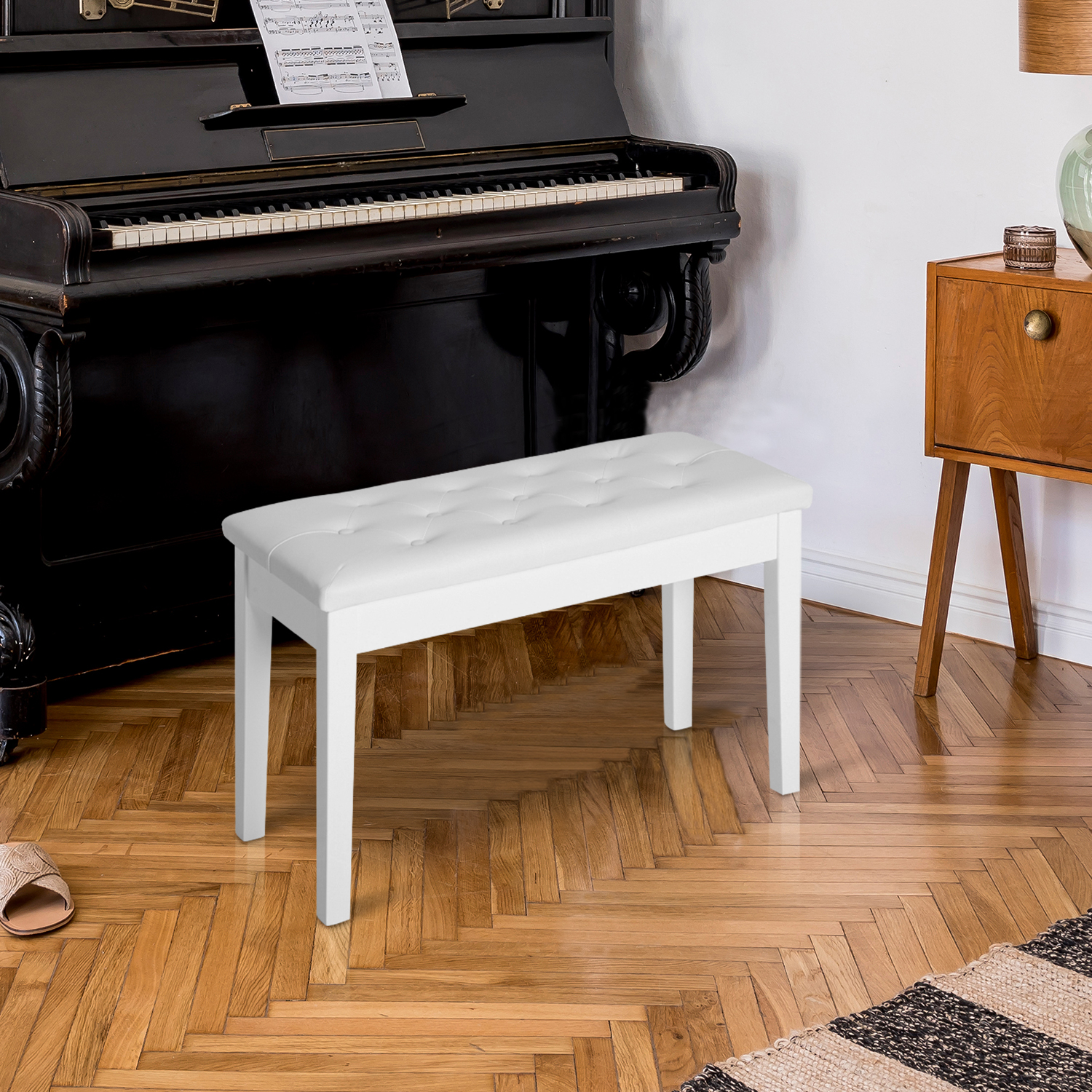 Klaveripink peidetud panipaigaga, valge, 76 x 36 x 50 cm