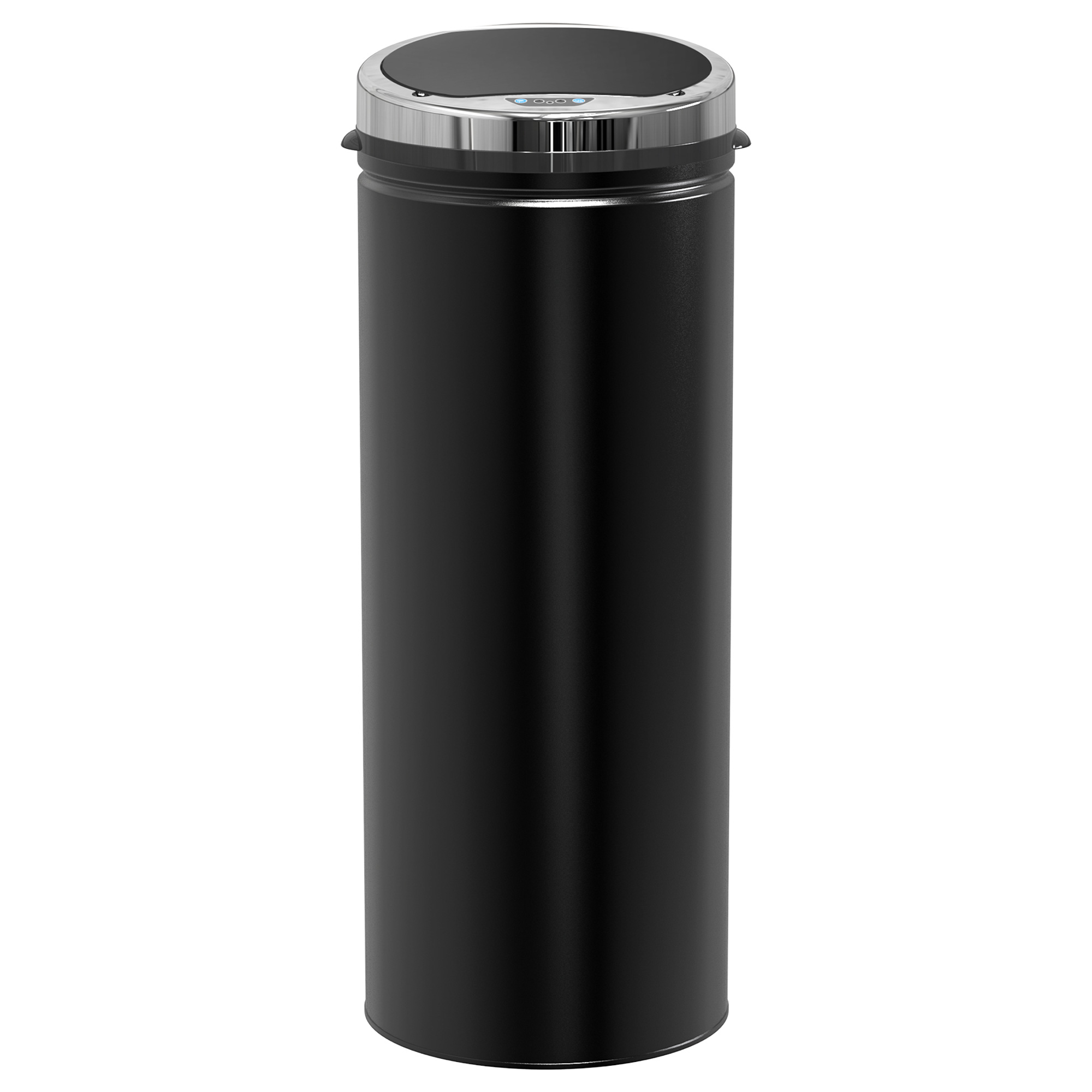 Sensoriga prügikast, roostevaba teras, must, 50 l, 30,5 x 30,5 x 81,5 cm