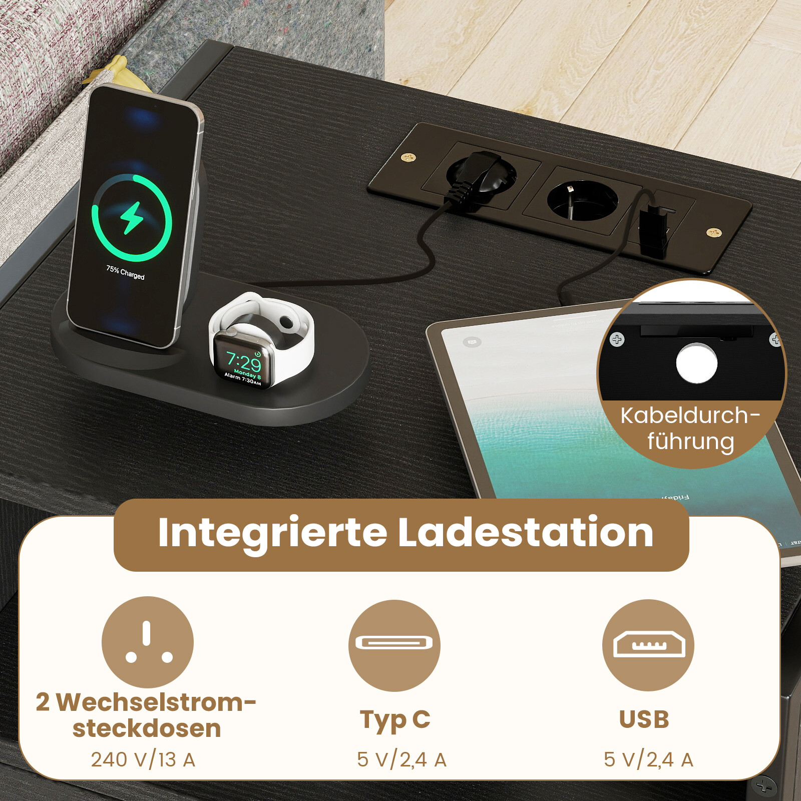 Öökapp 2tk tööstuslik must laadimisjaamaga