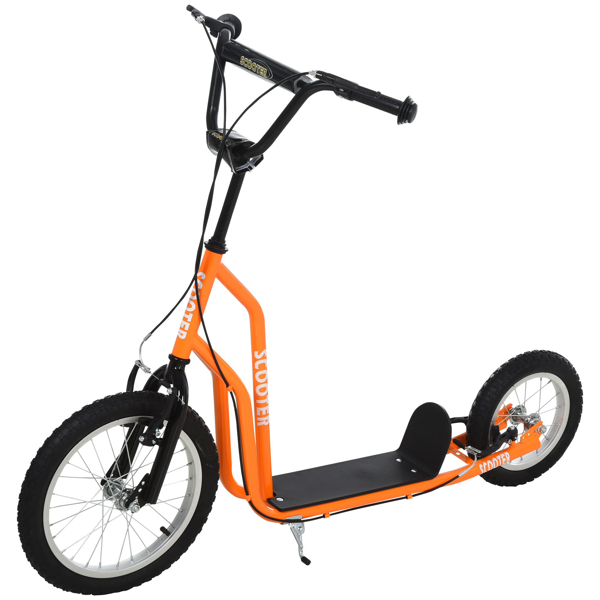 Laste tõukeratas alates 5. eluaastast, oranž, 135 x 58 x 88-94 cm