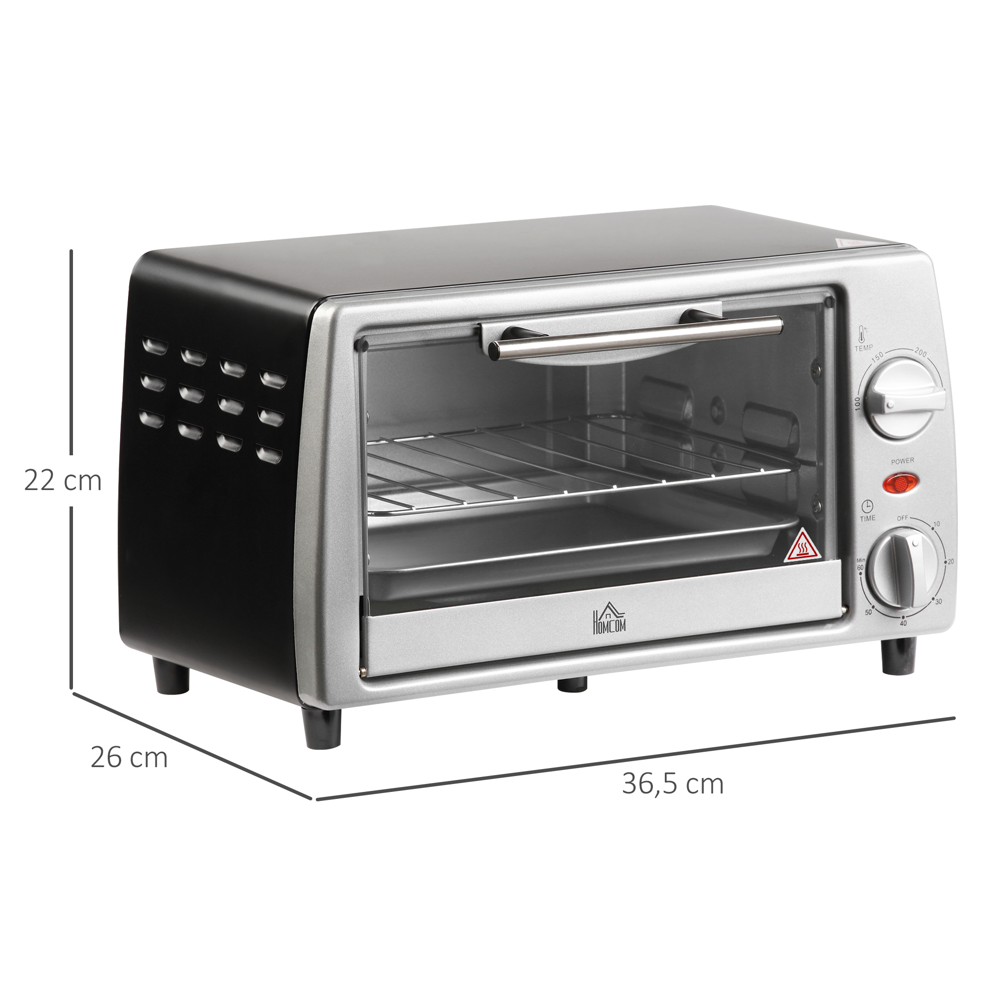 Miniahi 10 l, 750 W, 100-230 °C, 60 min taimer, hõbedane