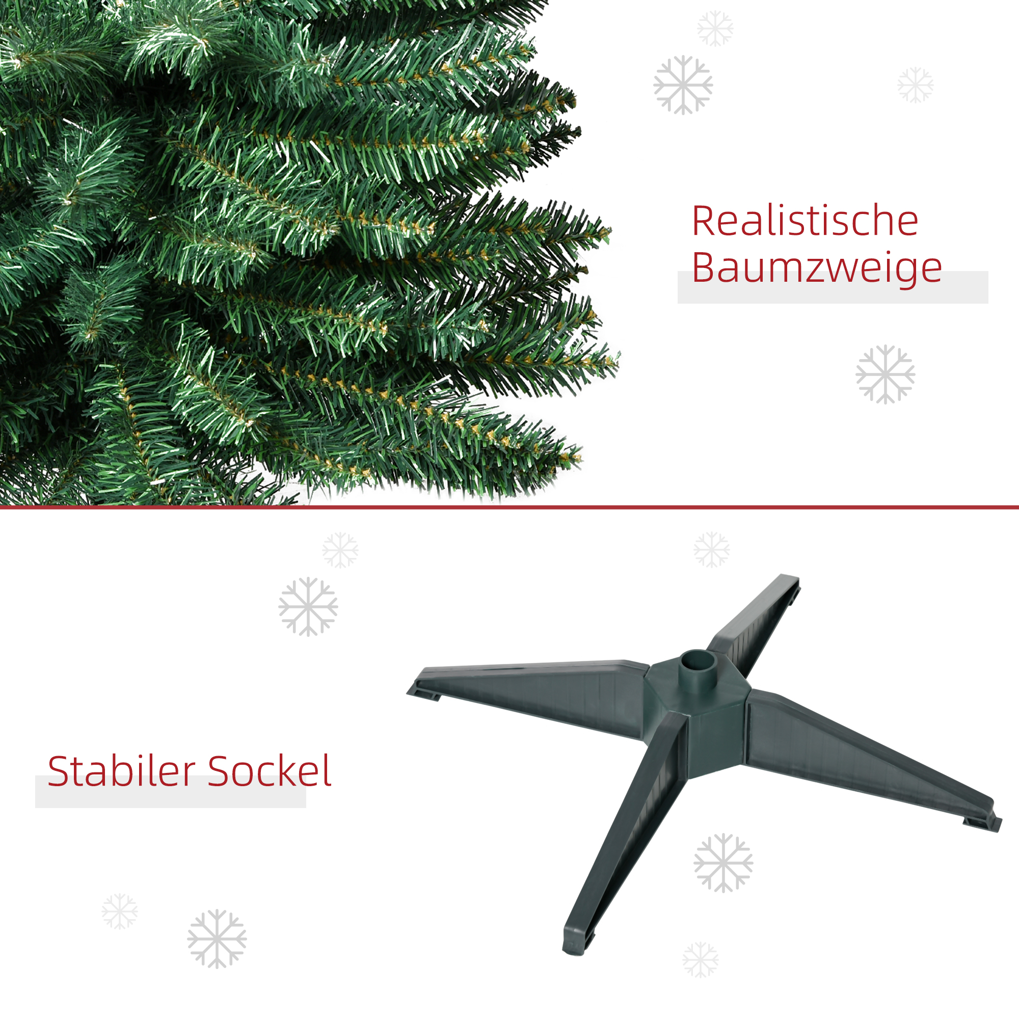 180 cm kunstkuusk 390 oksatipu ja metalljalaga, roheline