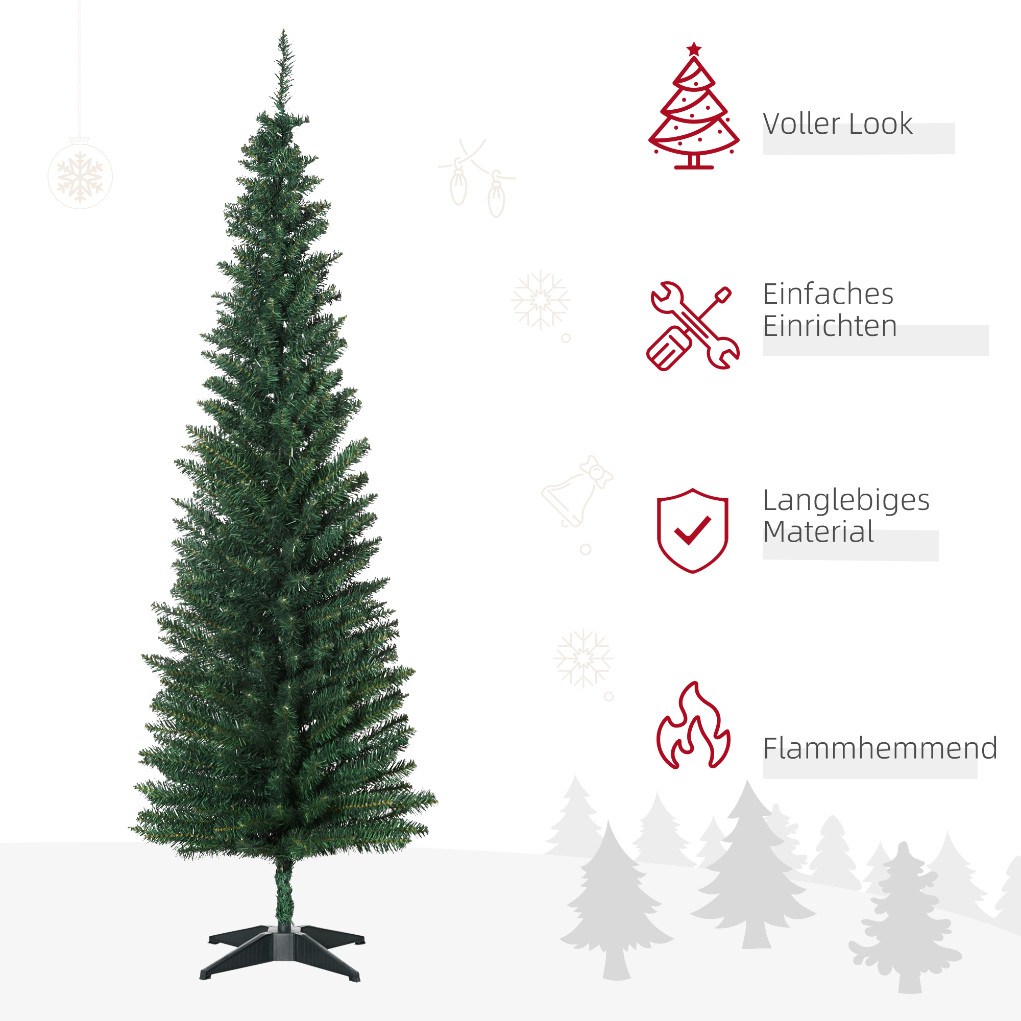 180 cm kunstkuusk 390 oksatipu ja metalljalaga, roheline