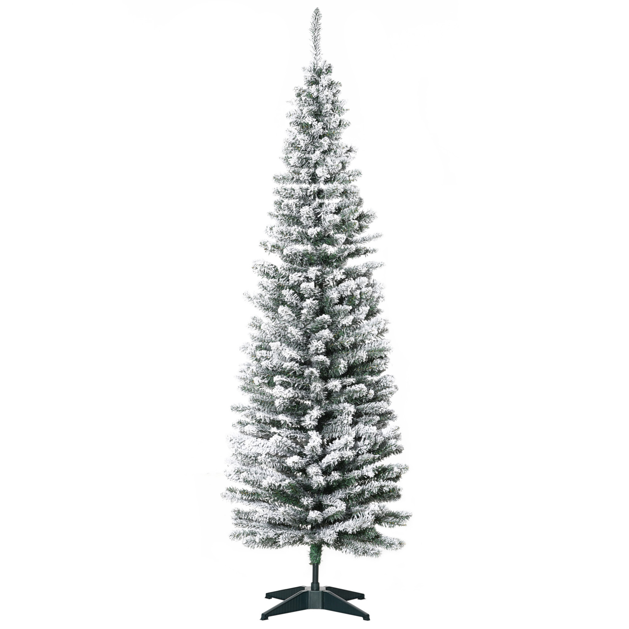 Tehislik jõulupuu, 180 cm, roheline/valge, PVC oksad, metallalus