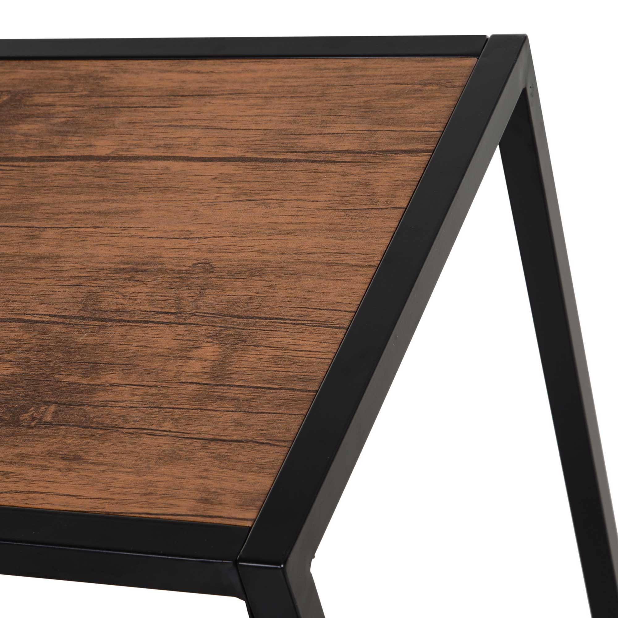3-osaline baarilauakomplekt, naturaalne, must, MDF, teras, 90 x 47 x 76 cm