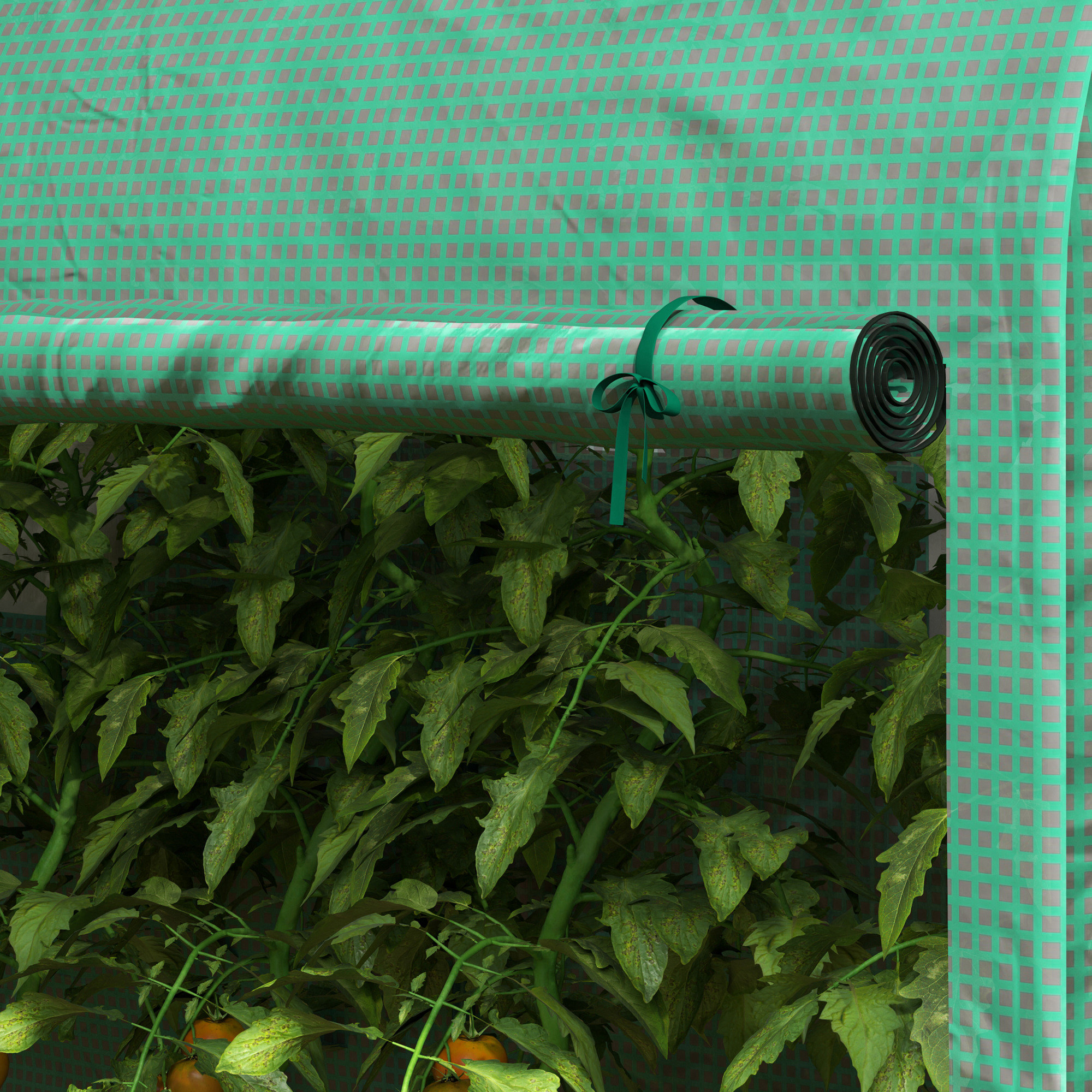 Kasvuhoone akende ja uksega, roheline, 300 x 100 x 200 cm