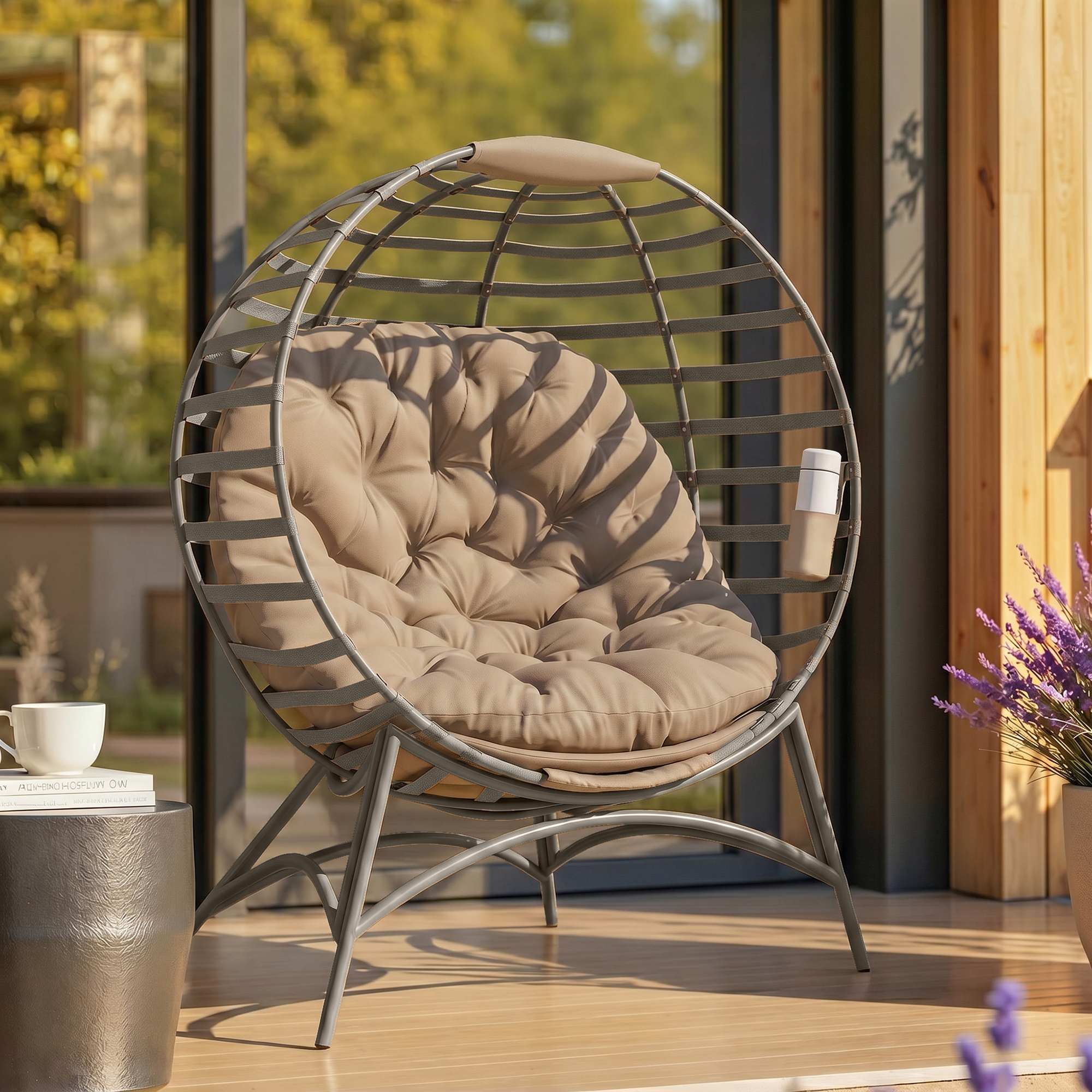 Papasan tool aeda, liivpruun, teras, 118 x 75 x 139 cm