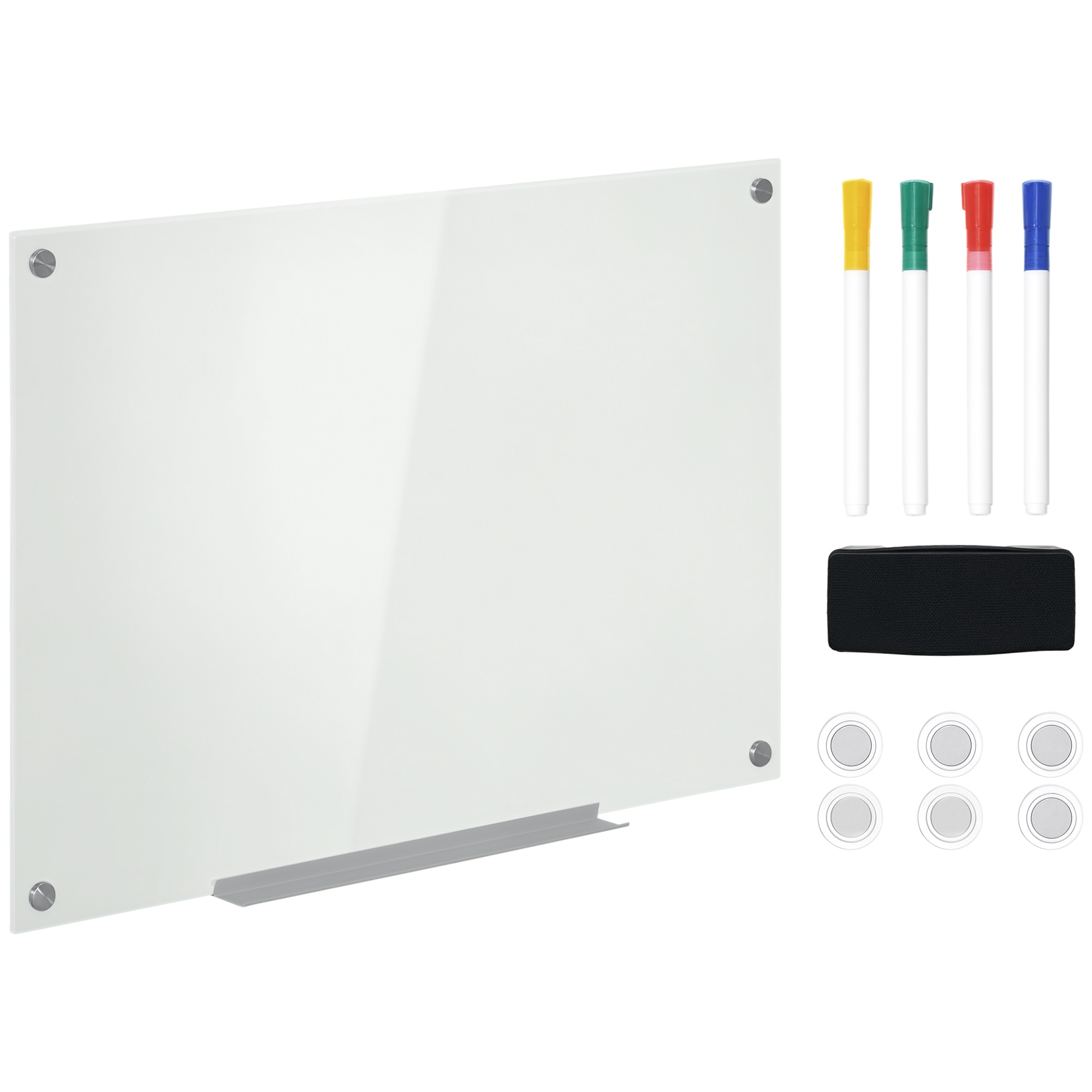 Stiilist tahvel, valge, 90 x 60 cm, 4 markerit, 6 magnetit, 1 svamm, 1 alusplaat