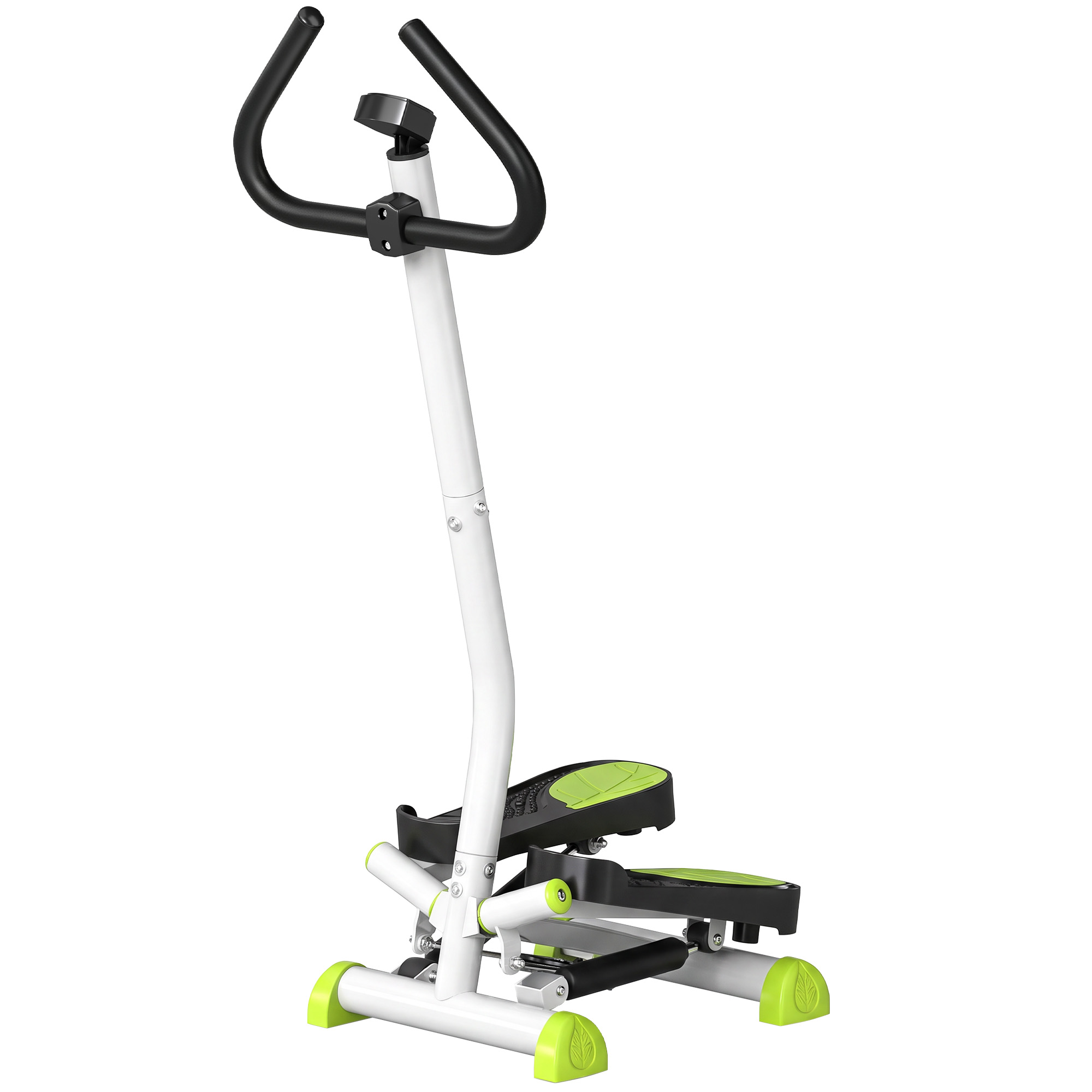 Mini stepper, LCD-ekraan, libisemisvastased pedaalid, teras ja ABS, 55 x 44 x 108 cm, roheline + must