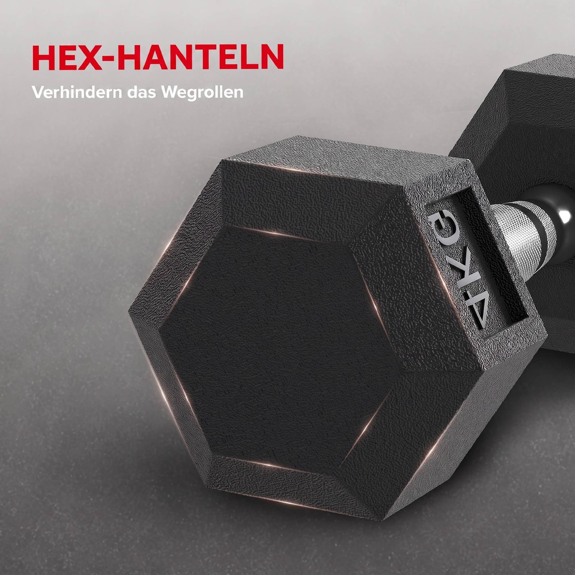 Kuusnurksed hantlid, 2 tk, 2 x 4 kg, must, metall / kumm