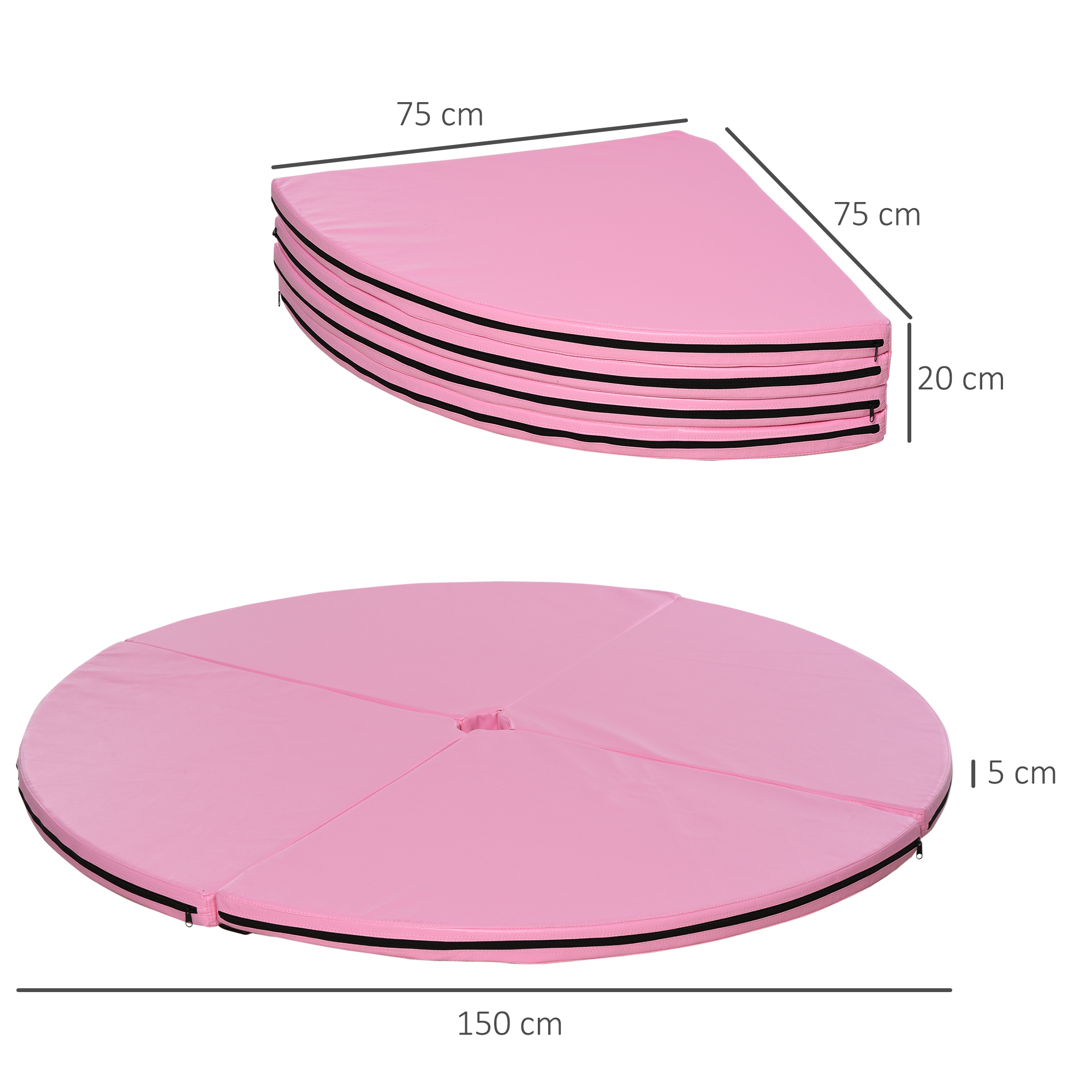 Pole dance mat, 5 cm paksune, roosa, Ø 150 cm