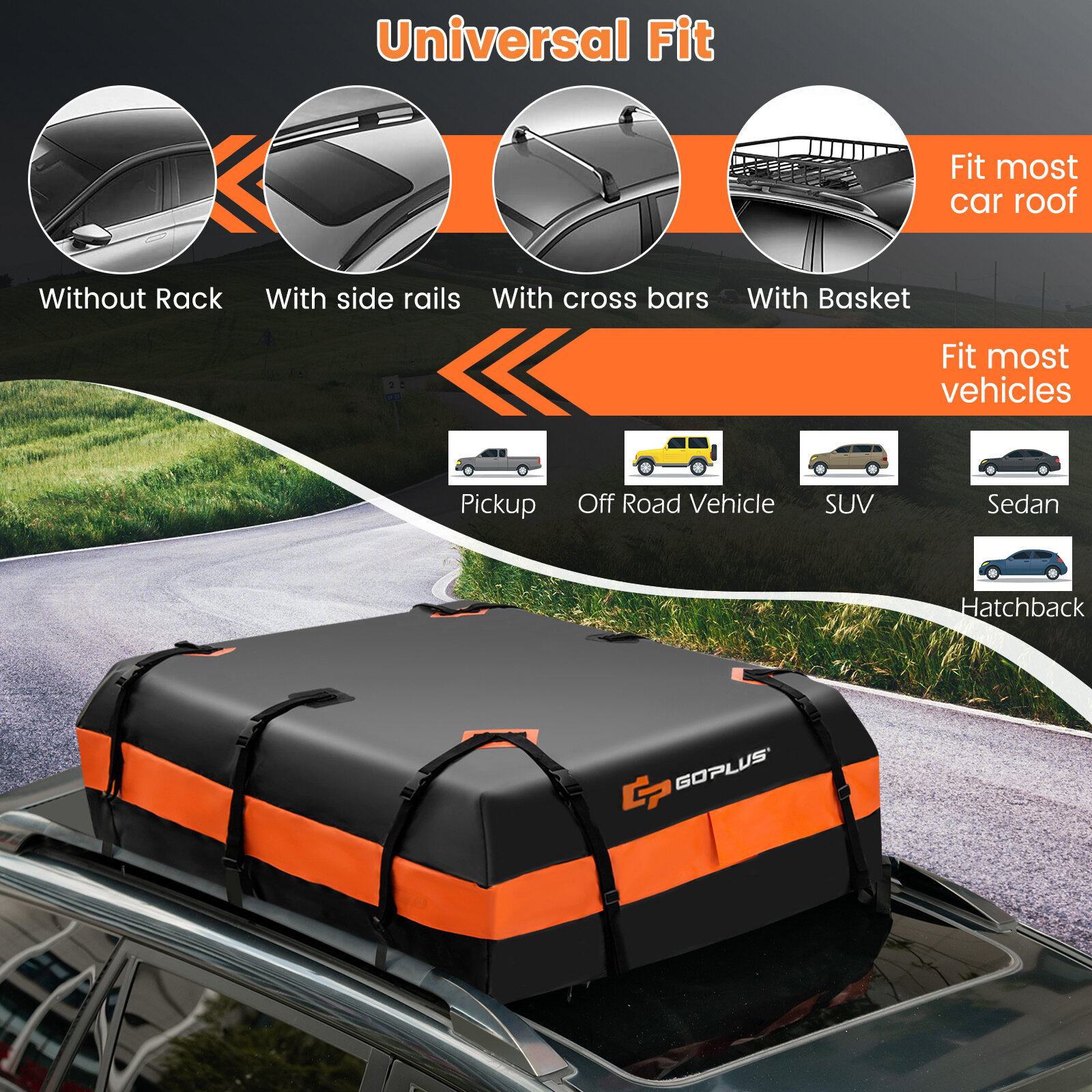 Auto katusekott 450L lukuga oranž