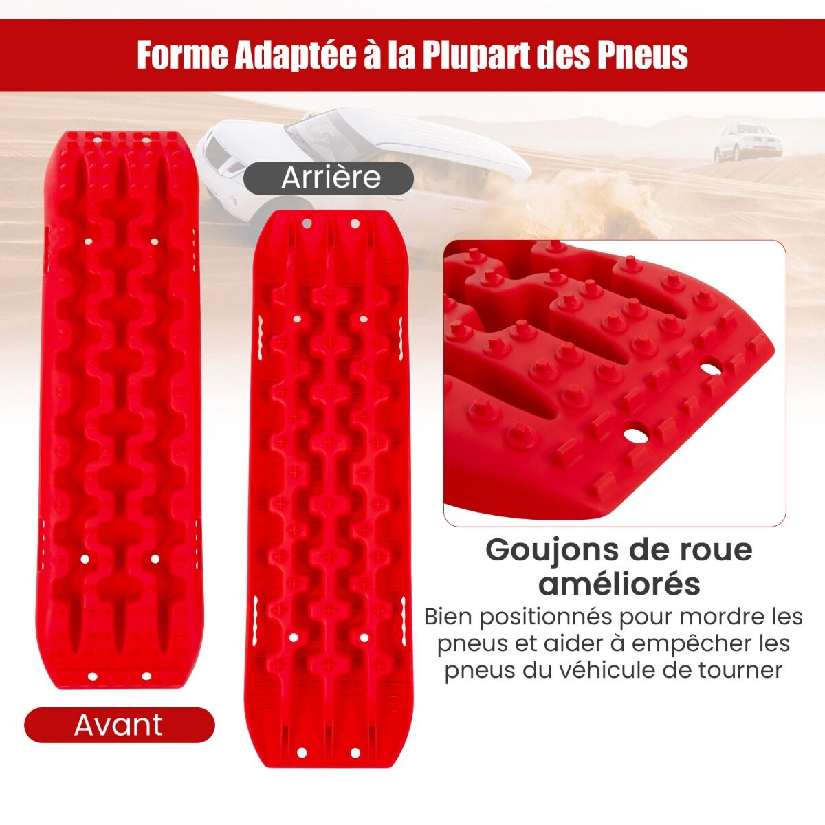 2 tk punased liugplaadid liivale/porile/lumele 107x31x7 cm