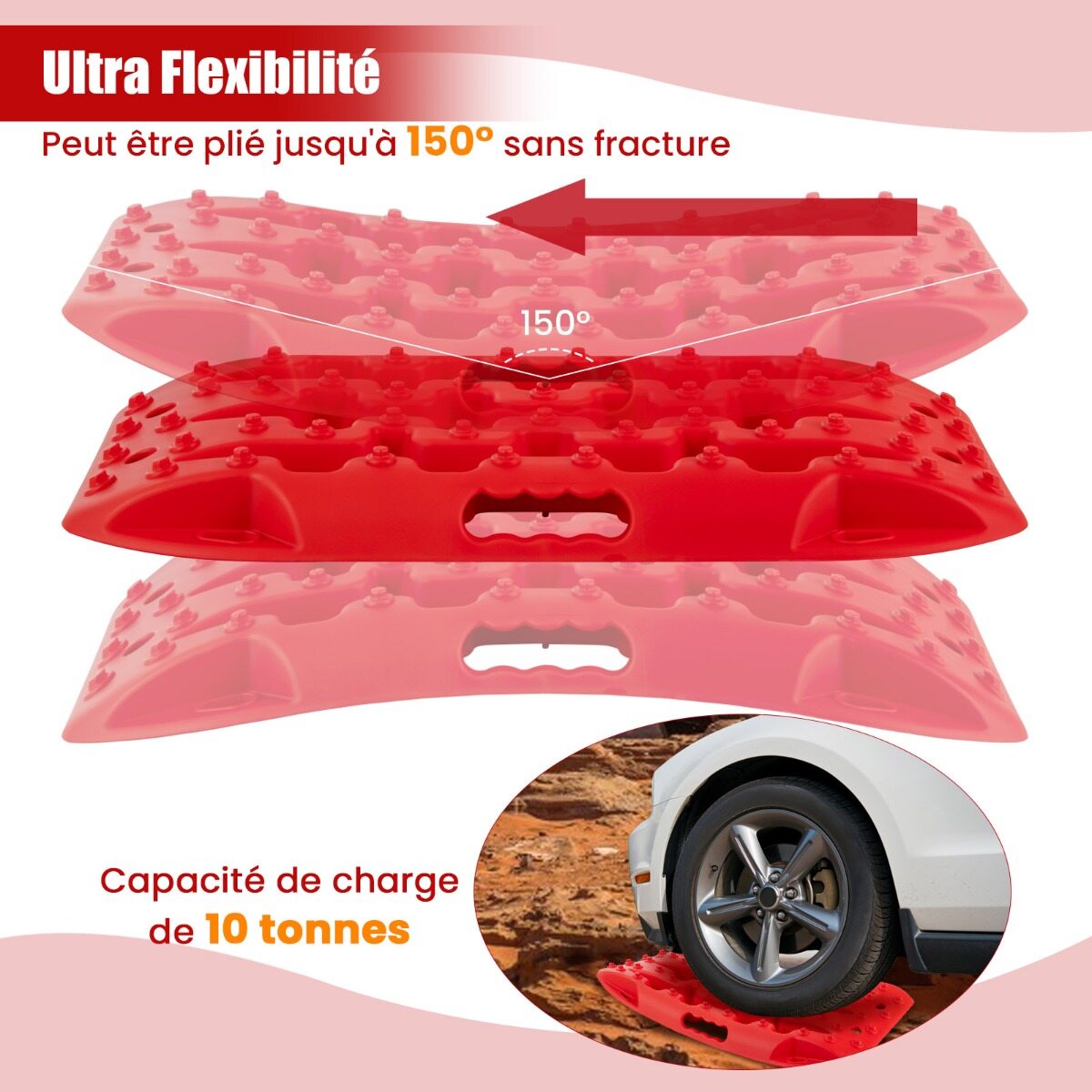 2 tk punased liugplaadid liivale/porile/lumele 58x31x6 cm