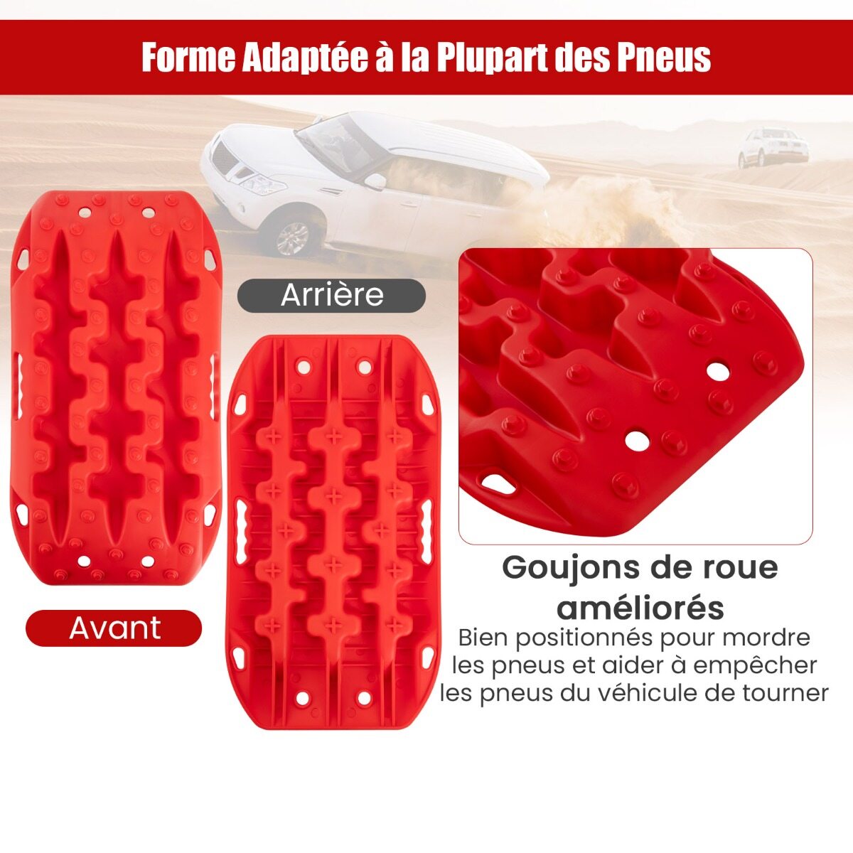 2 tk punased liugplaadid liivale/porile/lumele 58x31x6 cm