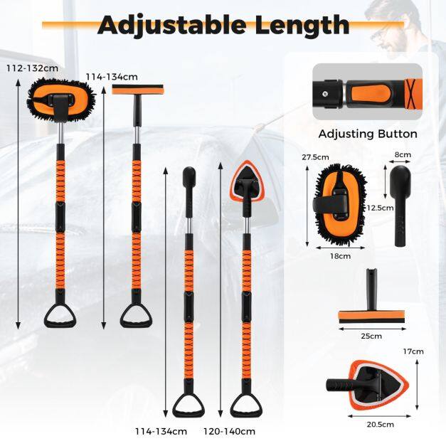 132 cm auto pesuhari oranž