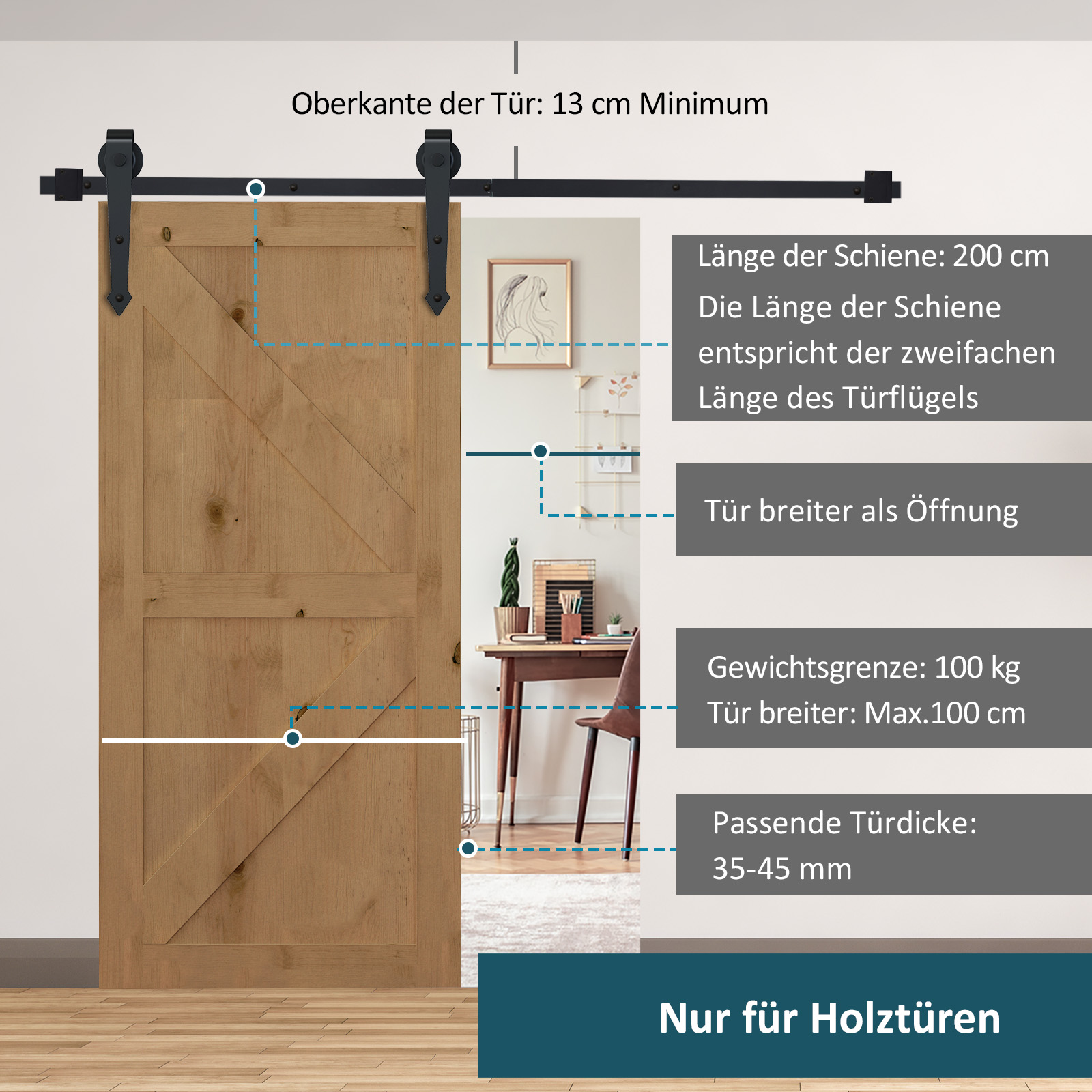 Lükanduste komplekt, rustikaalne disain, must, 200 cm, süsinikteras