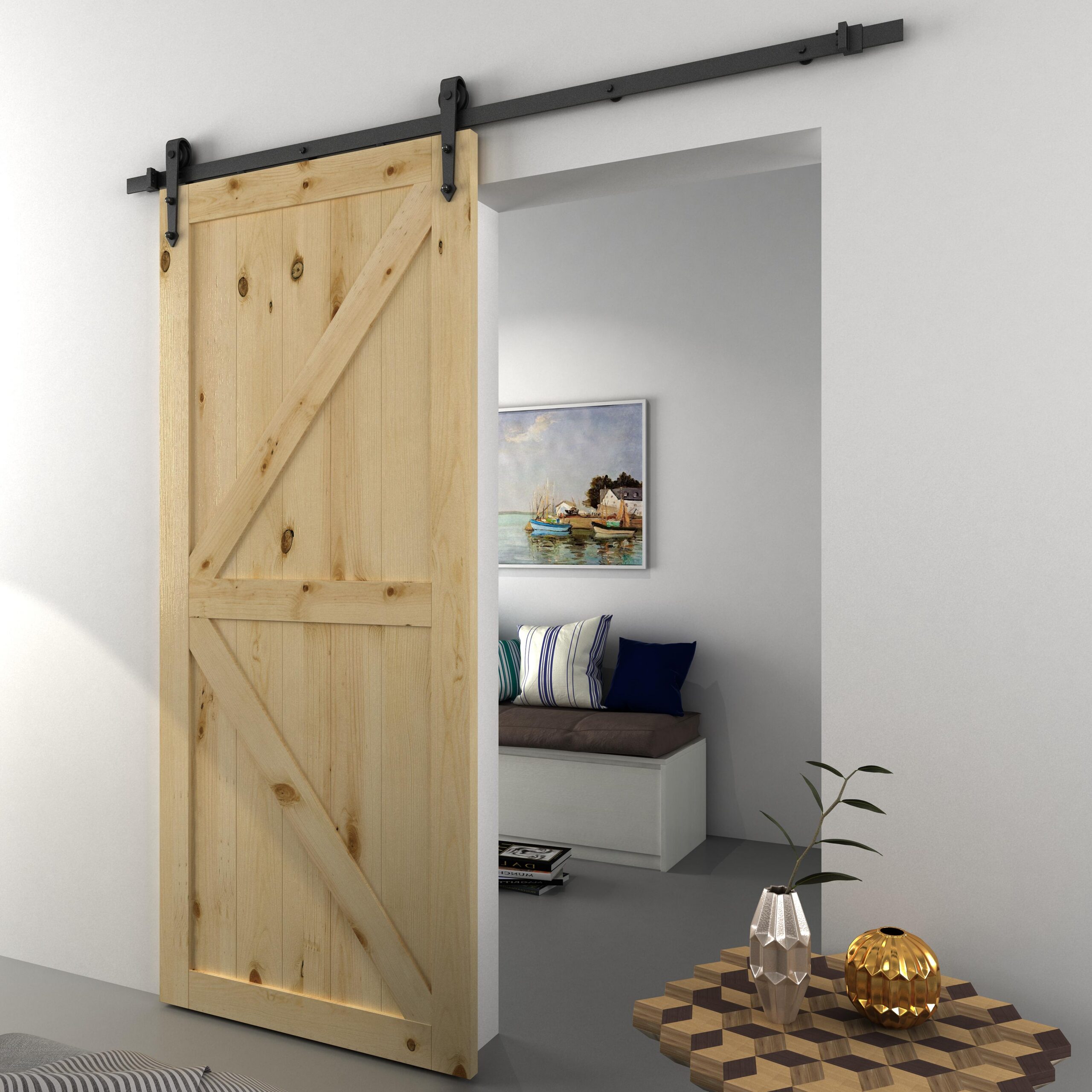 Lükanduste komplekt, rustikaalne disain, must, 200 cm, süsinikteras