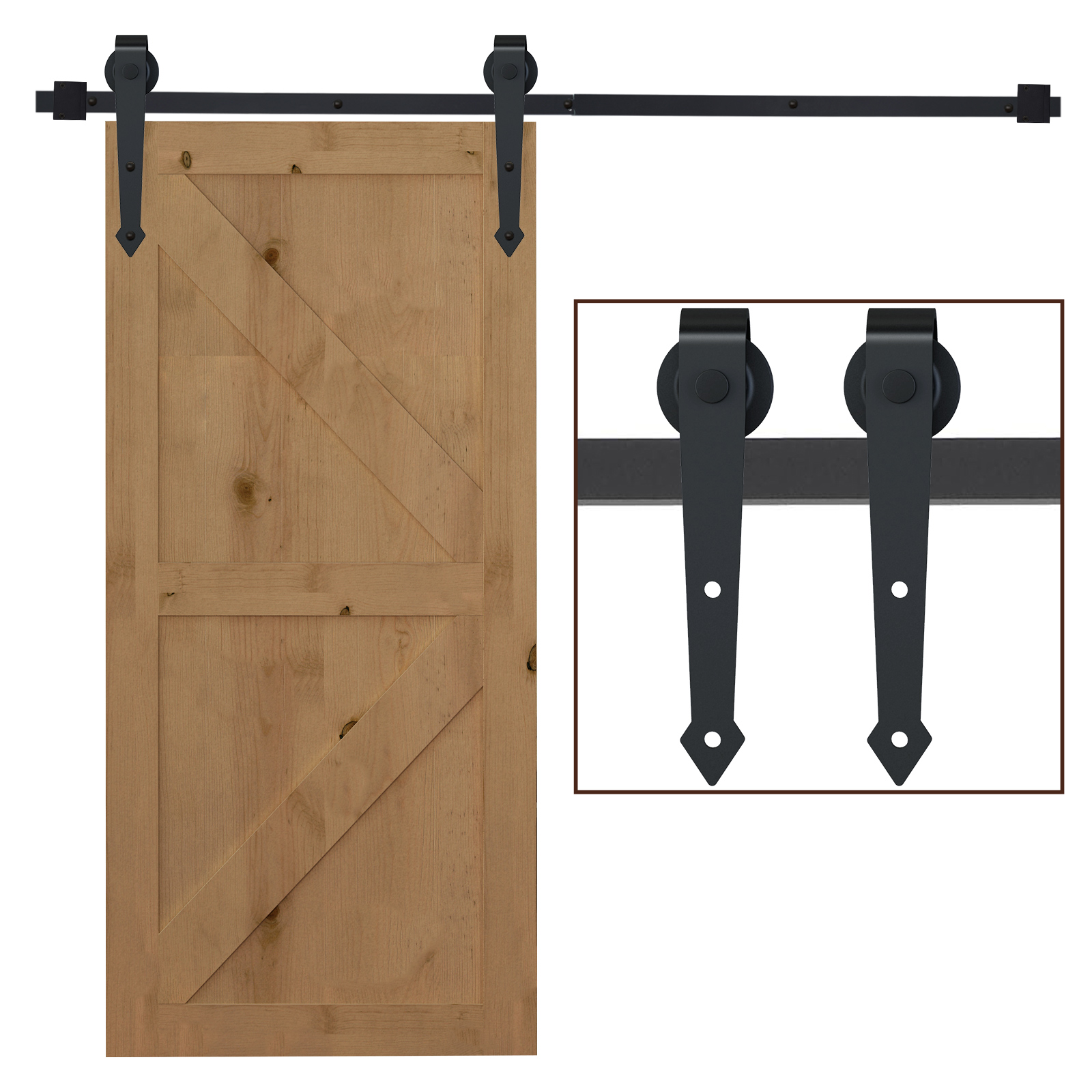 Lükanduste komplekt, rustikaalne disain, must, 200 cm, süsinikteras