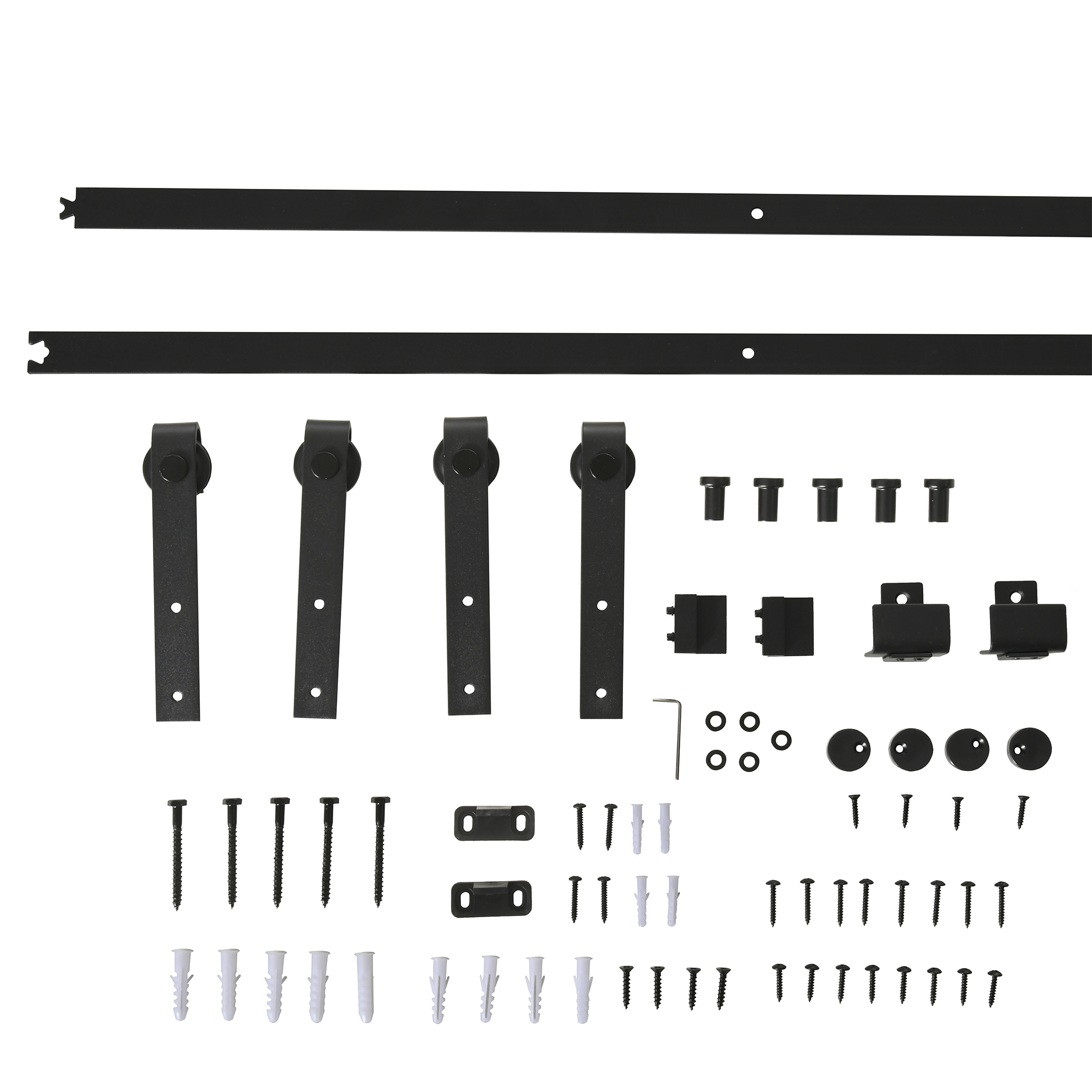183 cm lükandukse furnituuri komplekt, must, süsinikteras
